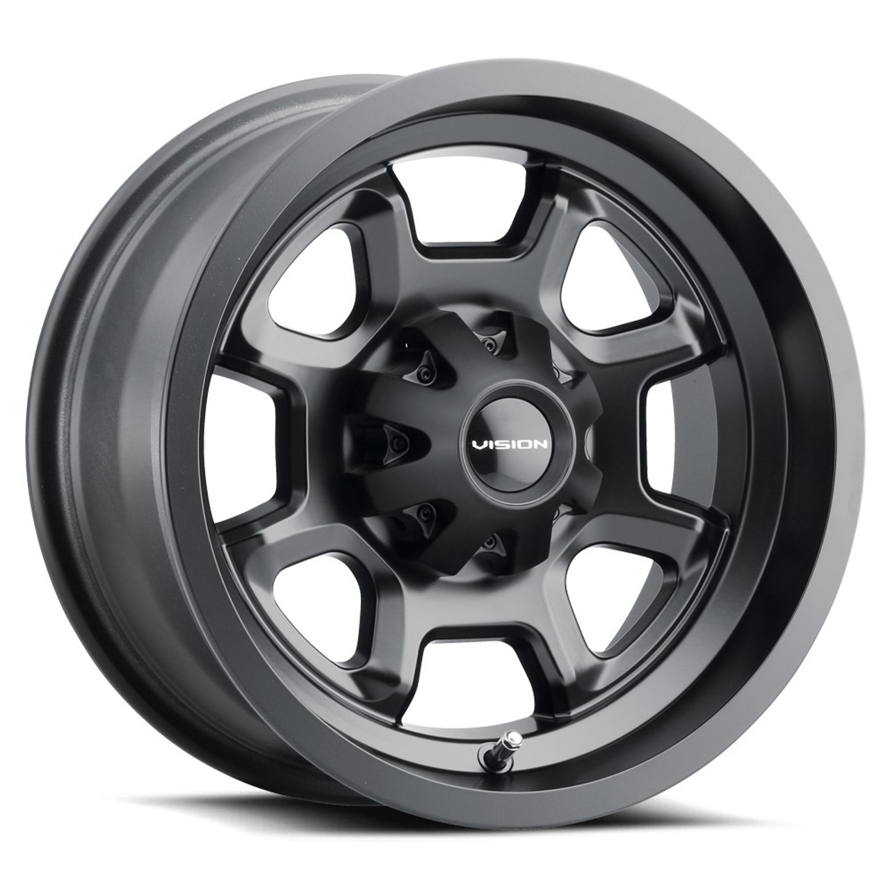 Set 4 14" Vision ATV 415 Bomb Matte Black 14x7 Wheels 4x115 2.5mm Rims