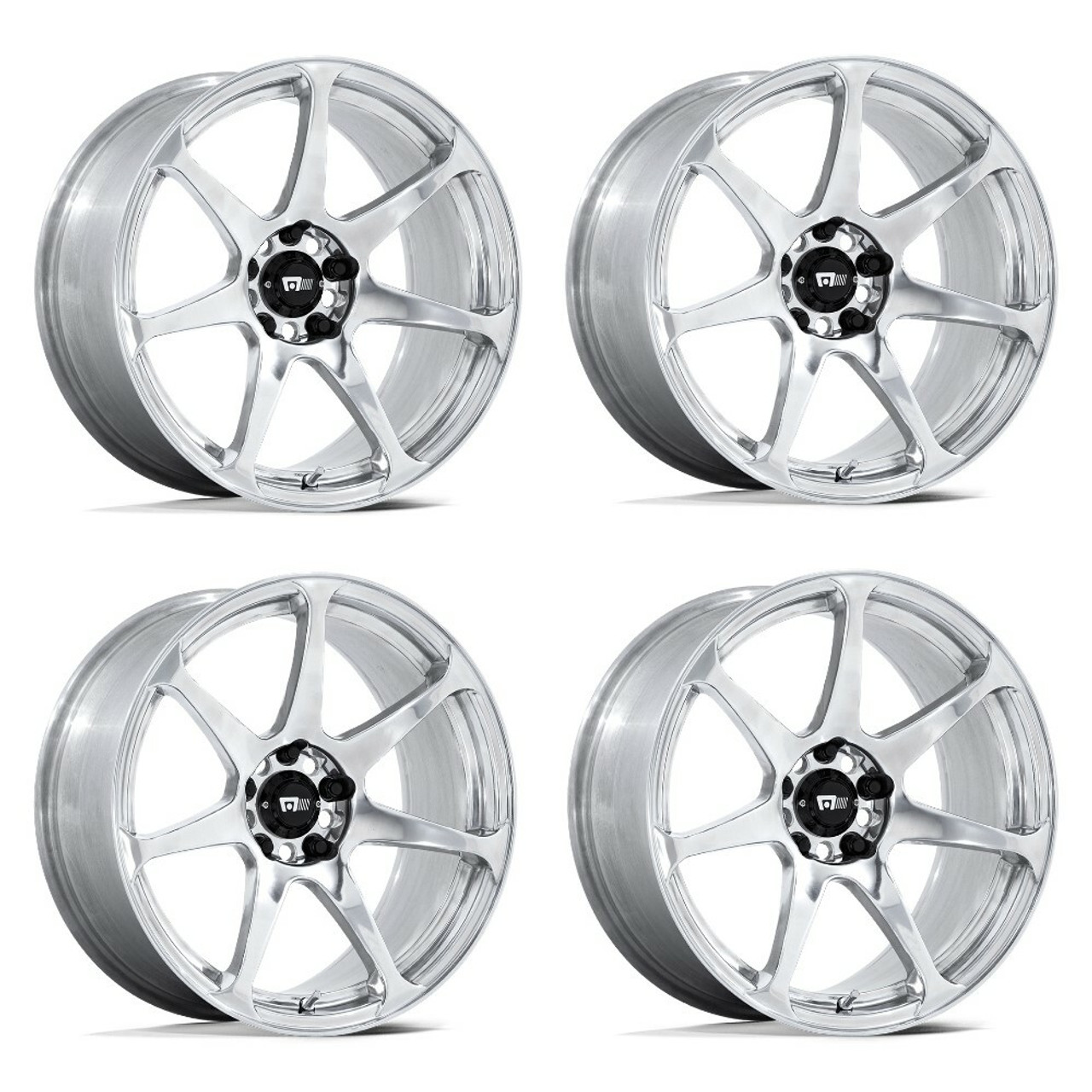 Set 4 17" Motegi MR154 Battle Polished 17x8 Wheels 5x100 30mm Rims