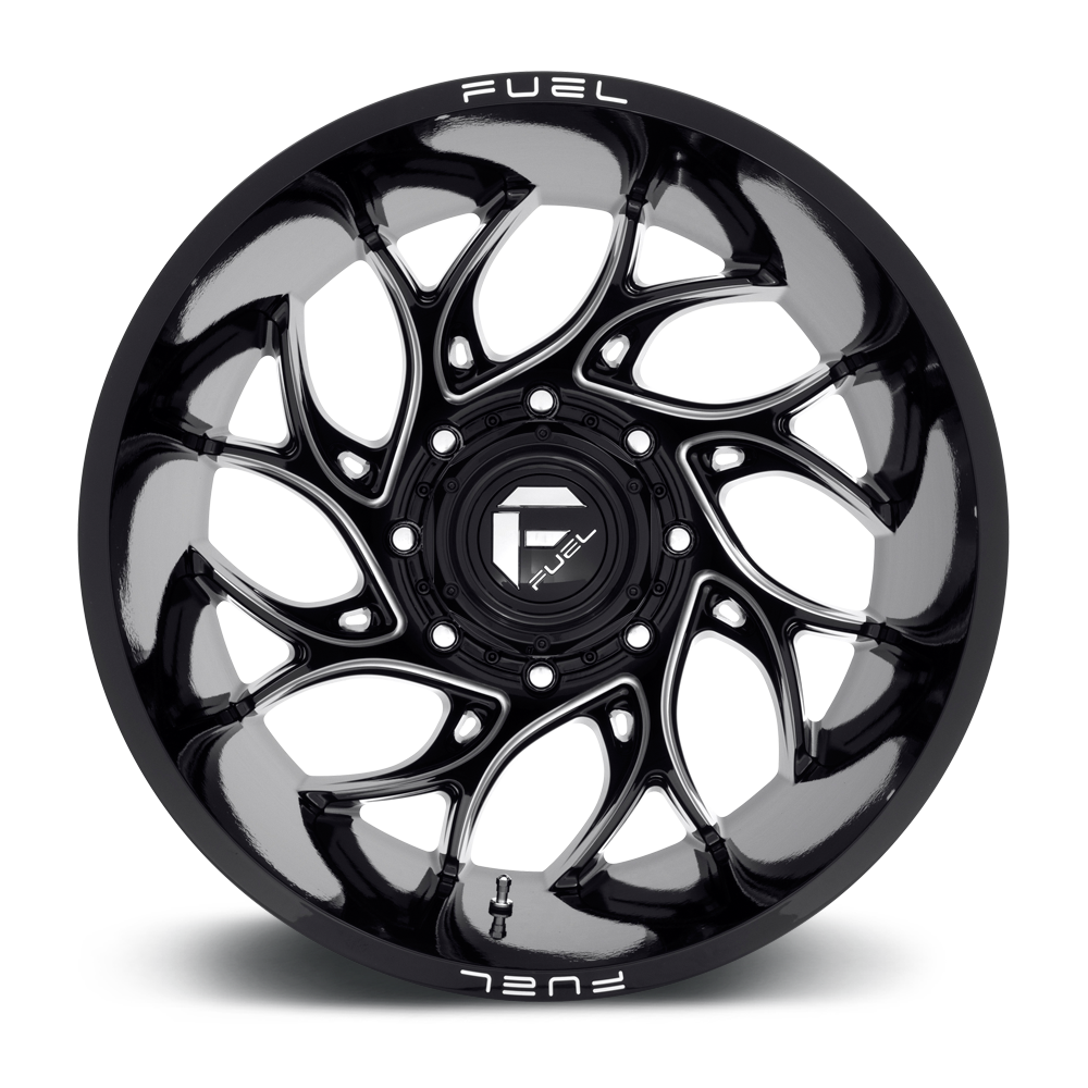 Fuel 1PC D741 Runner 22x8.25 8x210 Gloss Black Milled Wheel 22" -220mm Rim