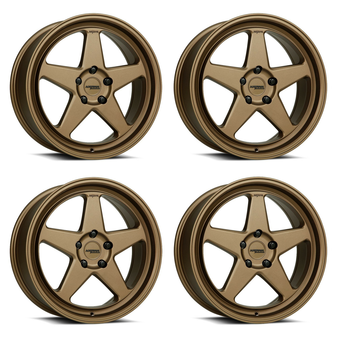 Set 4 20" Katana Wheels KR03 20x8.5 5x108 40mm Matte Bronze Racing Rims