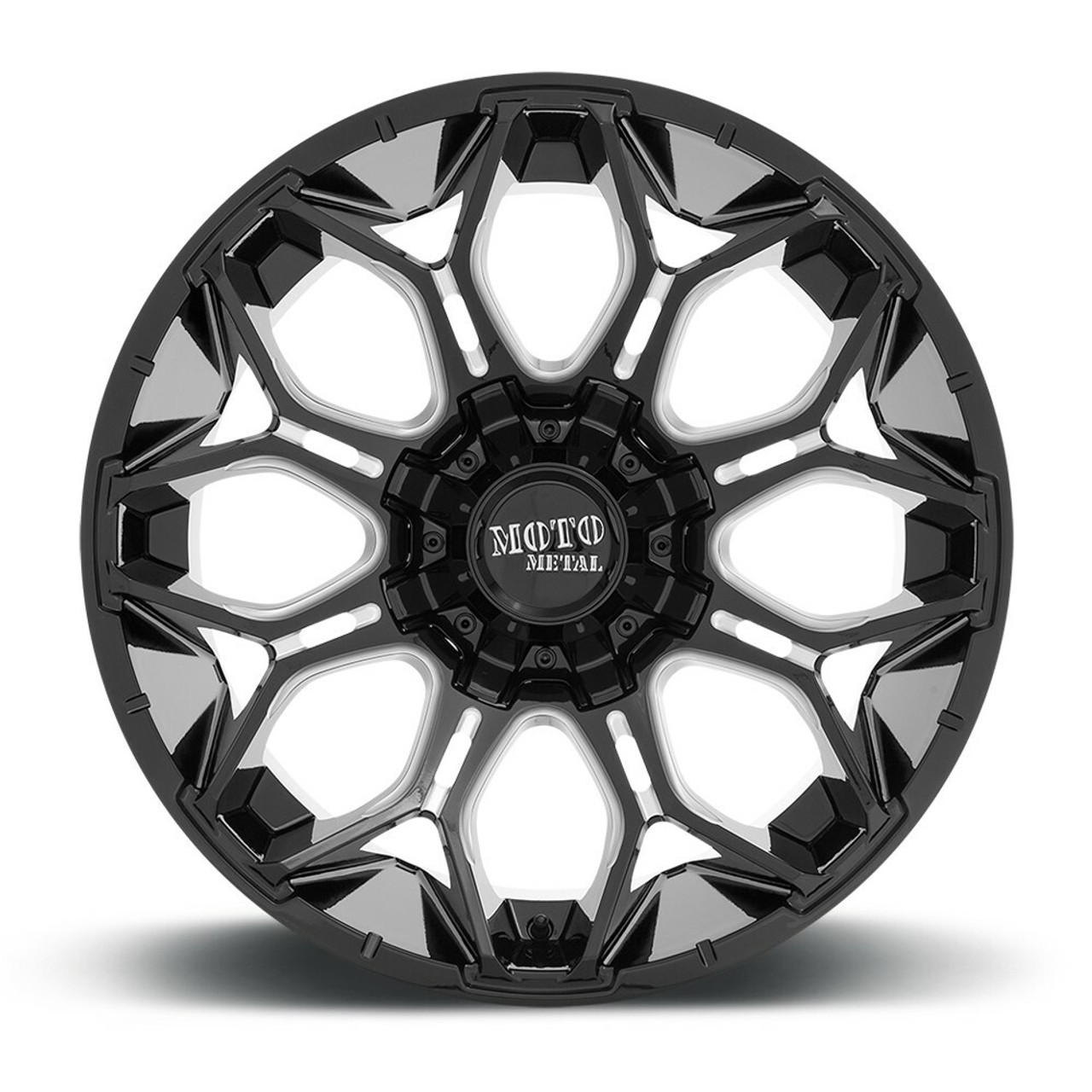 20" Moto Metal MO808 Sniper 20x10 5x5 5x5.5 Gloss Black Milled Wheel -18mm Rim