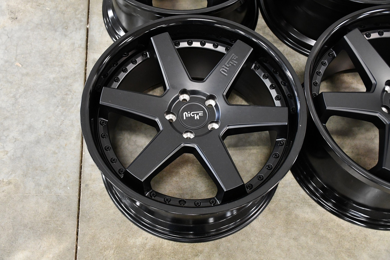20" Niche 1PC M192 Altair 20x10.5 Gloss Black Matte Black 5x112 Wheel 30mm Rim