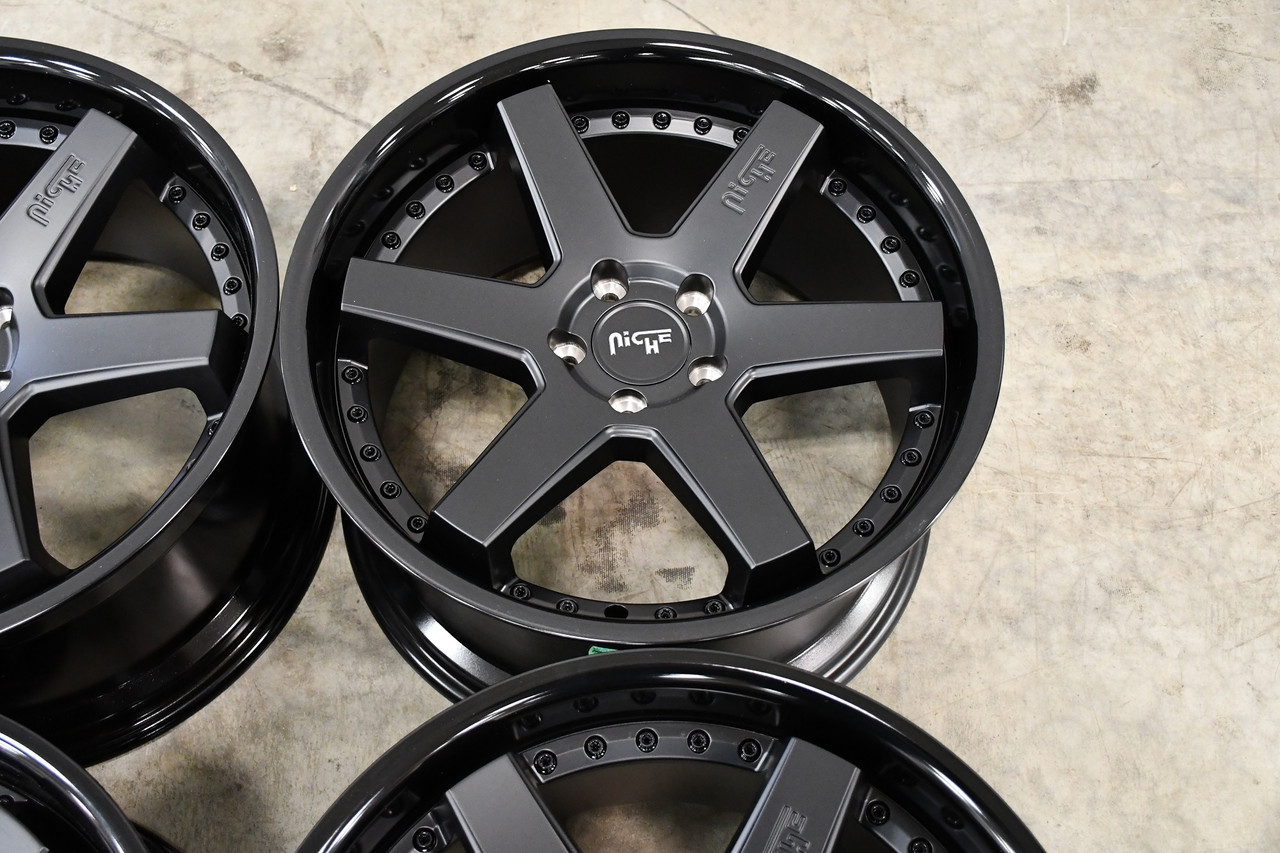 20" Niche 1PC M192 Altair 20x10.5 Gloss Black Matte Black 5x112 Wheel 30mm Rim