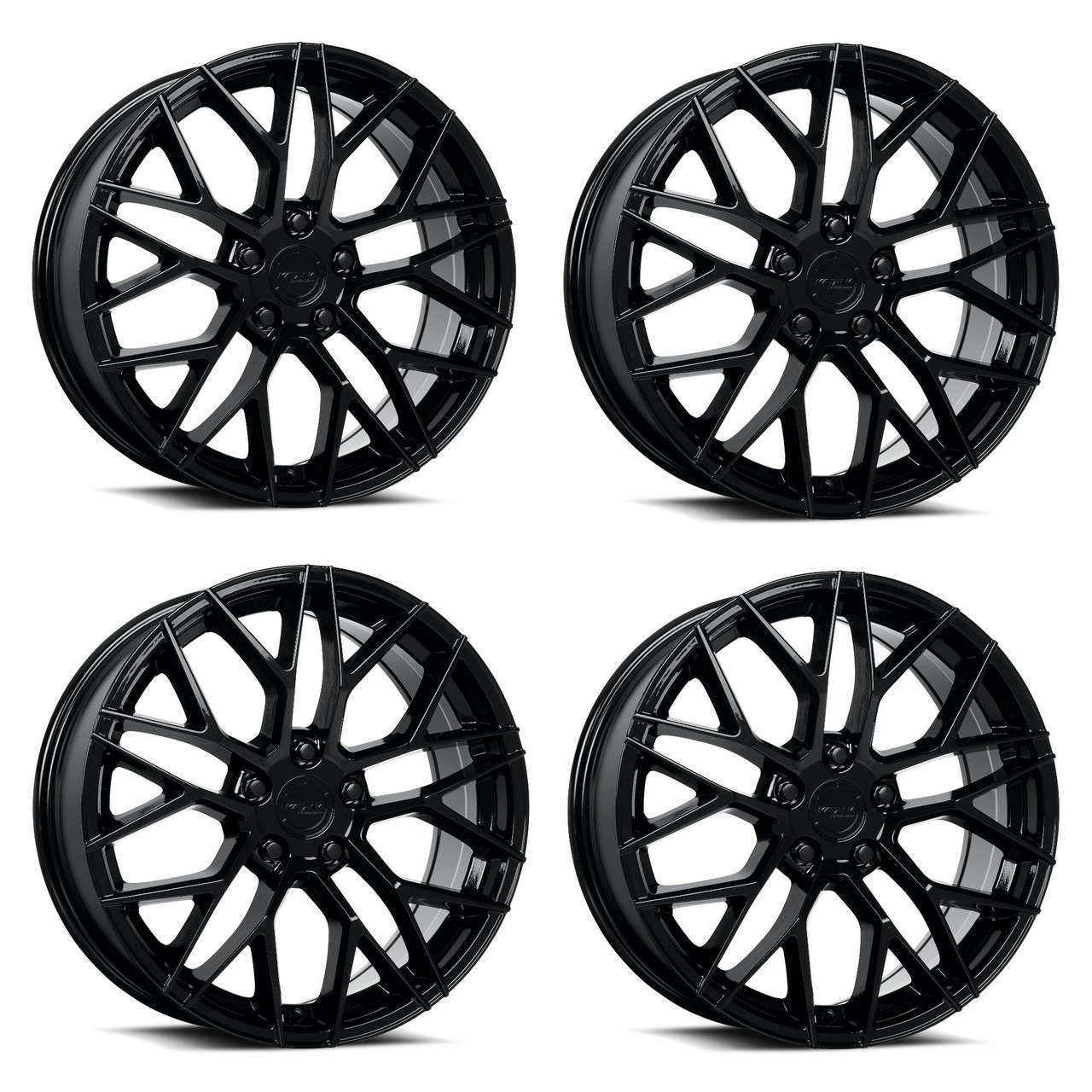 Set 4 18" Katana Wheels KR01 Glossy Black 18x8 Wheels 5x4.5 40mm Rims