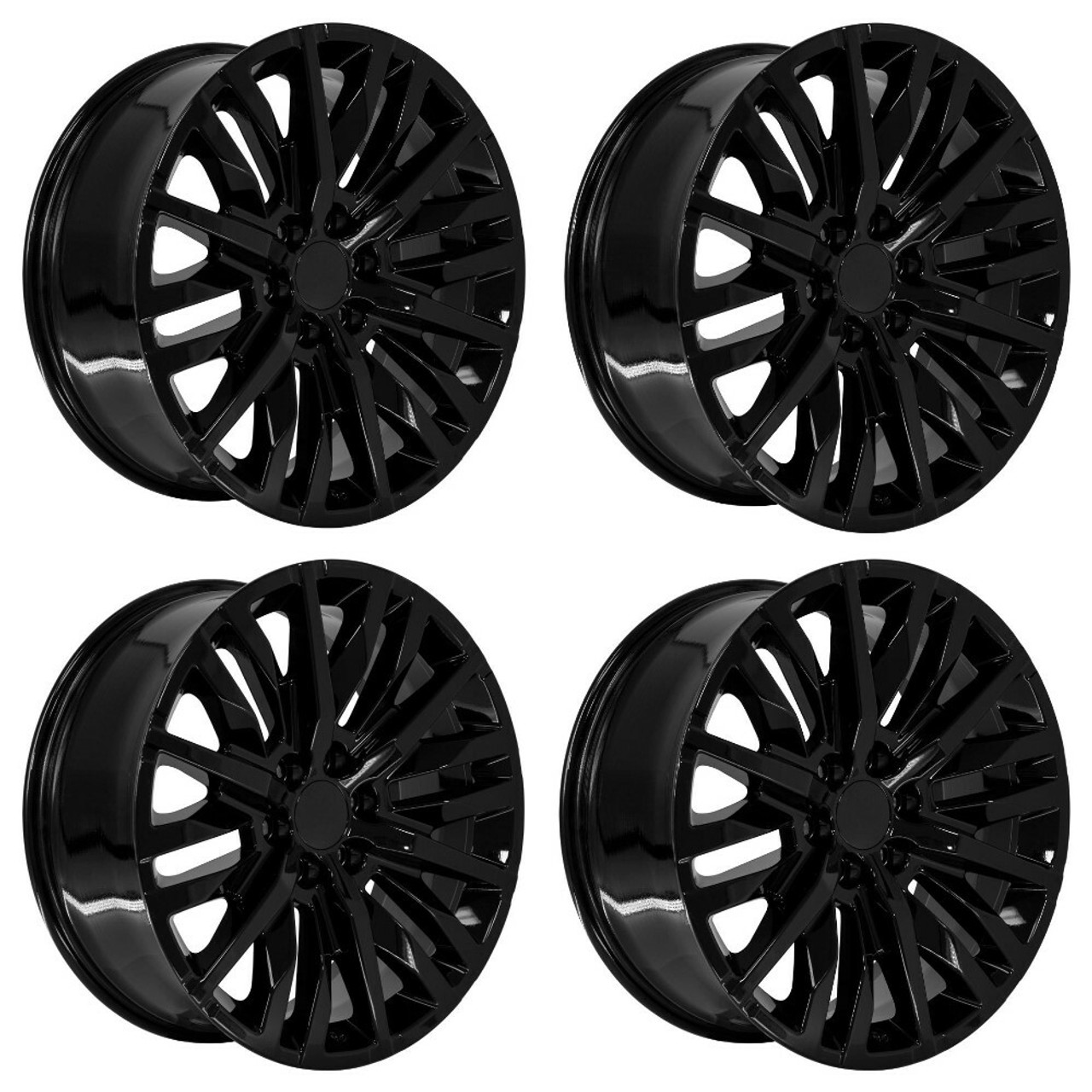 Set 4 22" OE Wheels CV33 Gloss Black 22x9 Wheels 6x5.5 28mm Replica Rims