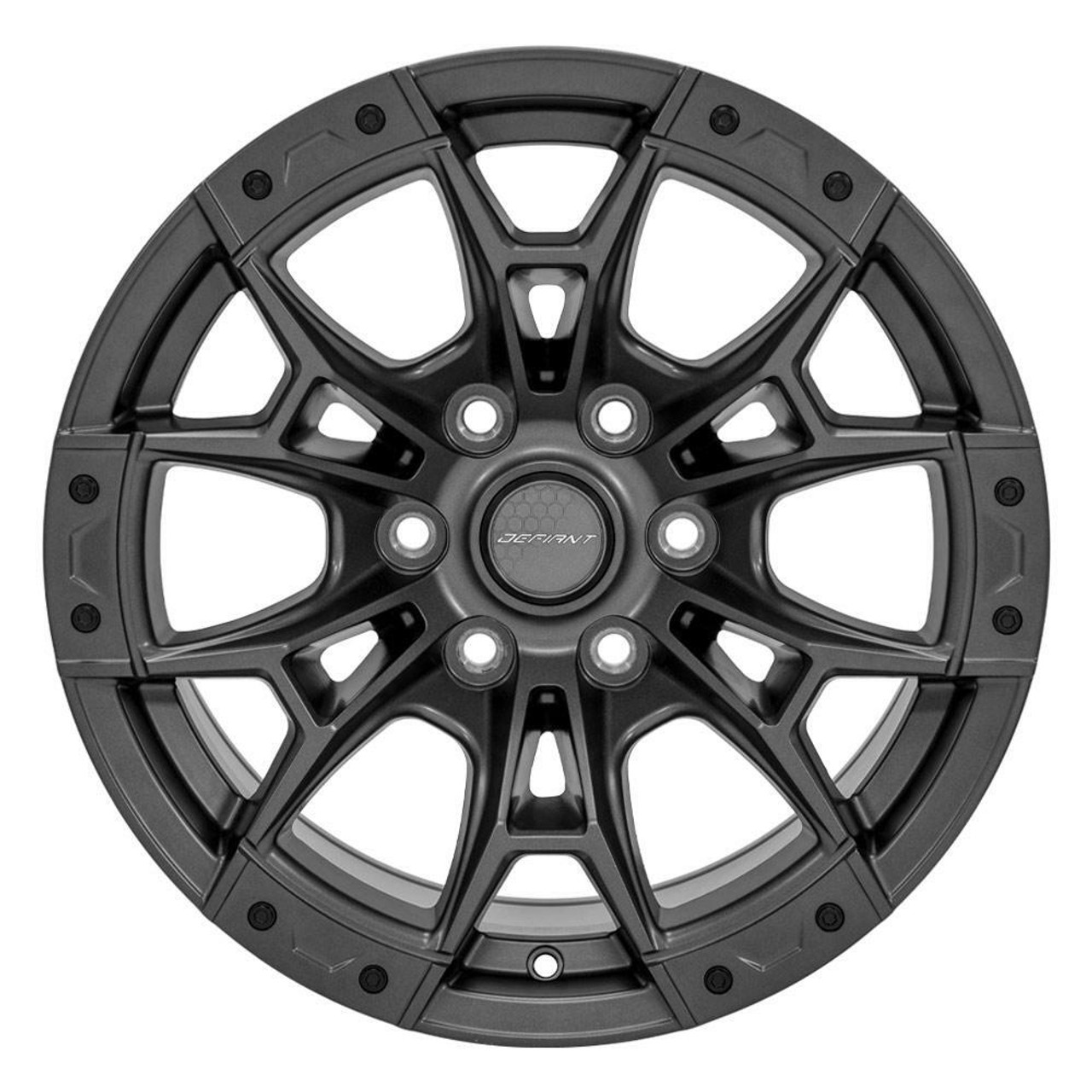 17" Defiant DF04 Dark Satin Charcoal 17x9 Wheel 6x135 12mm For Ford Lincoln Rim