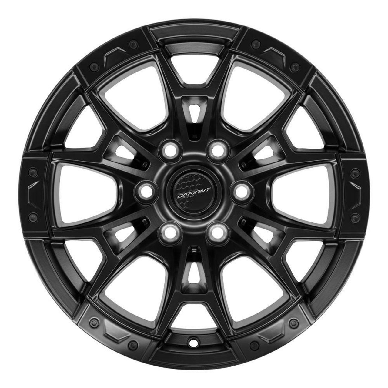 Set 4 17" Defiant DF04 Satin Black 17x9 Wheels 6x135 12mm For Ford Lincoln Rims