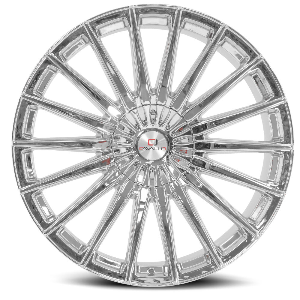 Set 4 22" Cavallo CLV-34 Nano Chrome 22x9.5 Wheels 5x115 5x120 15mm Rims