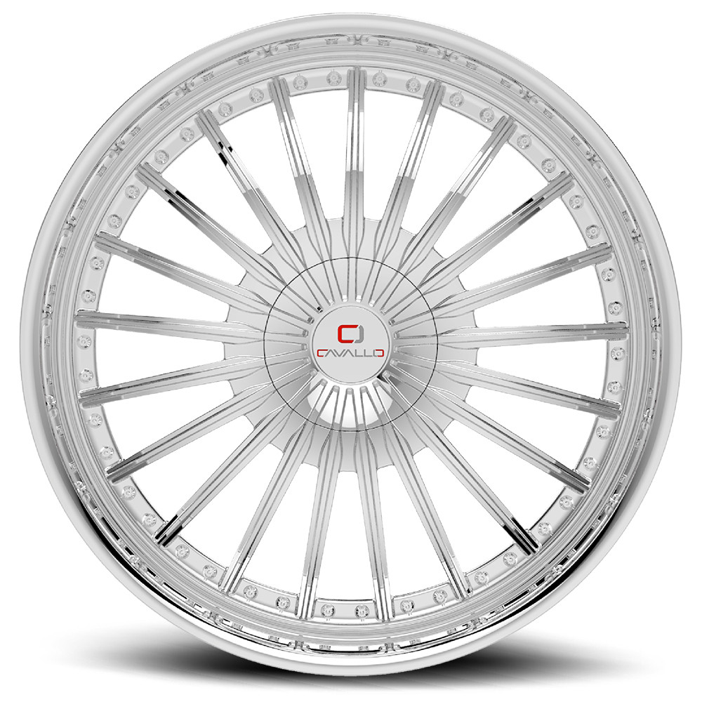 Set 4 20" Cavallo CLV-32 Nano Chrome 20x8.5 Wheels 5x112 5x4.5 35mm Rims