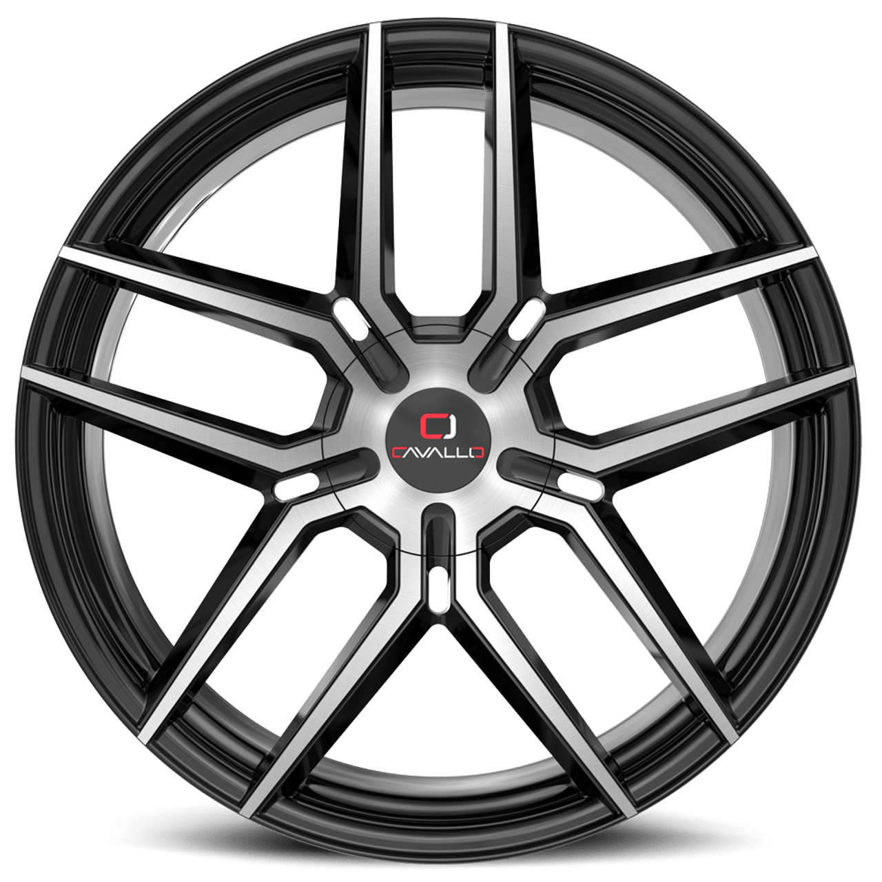 Set 4 20" Cavallo CLV-55 Gloss Black & Machined 20x8.5 Wheels 5x4.5 5x120 35mm