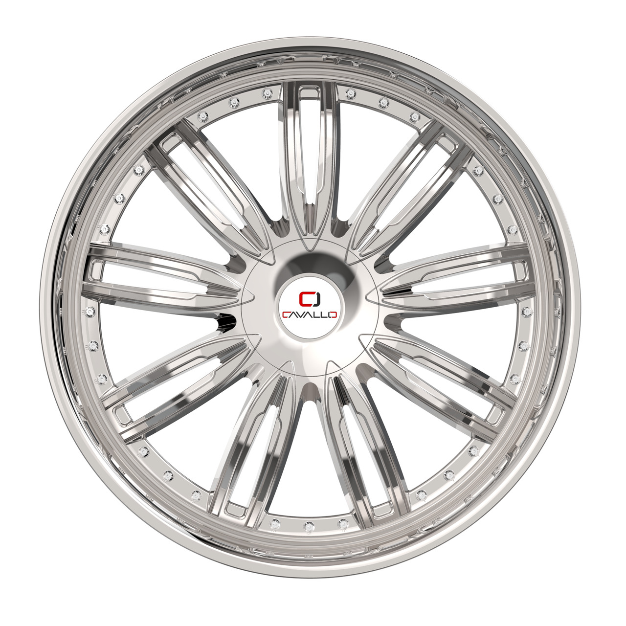 Set 4 20" Cavallo CLV-54 Nano Chrome 20x8.5 Wheels 5x112 5x4.5 35mm Rims
