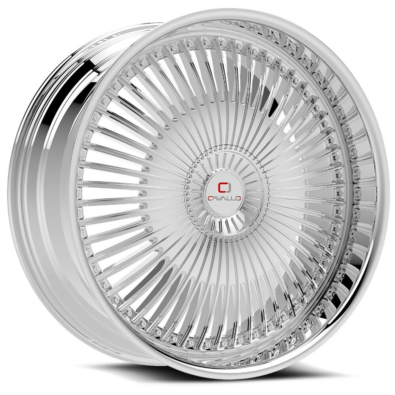 22" Cavallo CLV-41 Nano Chrome 22x8.5 Wheel 5x4.5 5x120 38mm Rim