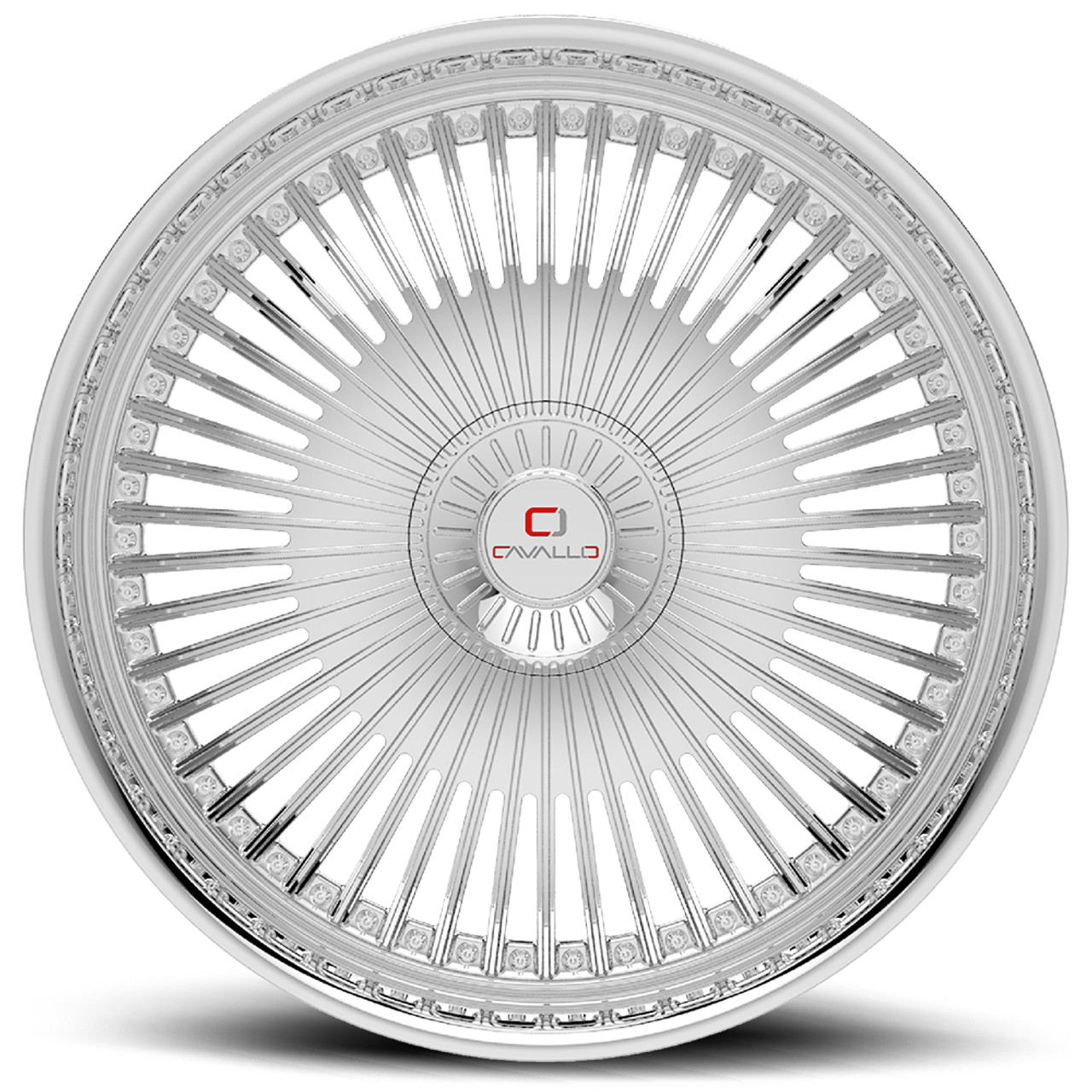 22" Cavallo CLV-41 Nano Chrome 22x8.5 Wheel 5x4.5 5x120 38mm Rim
