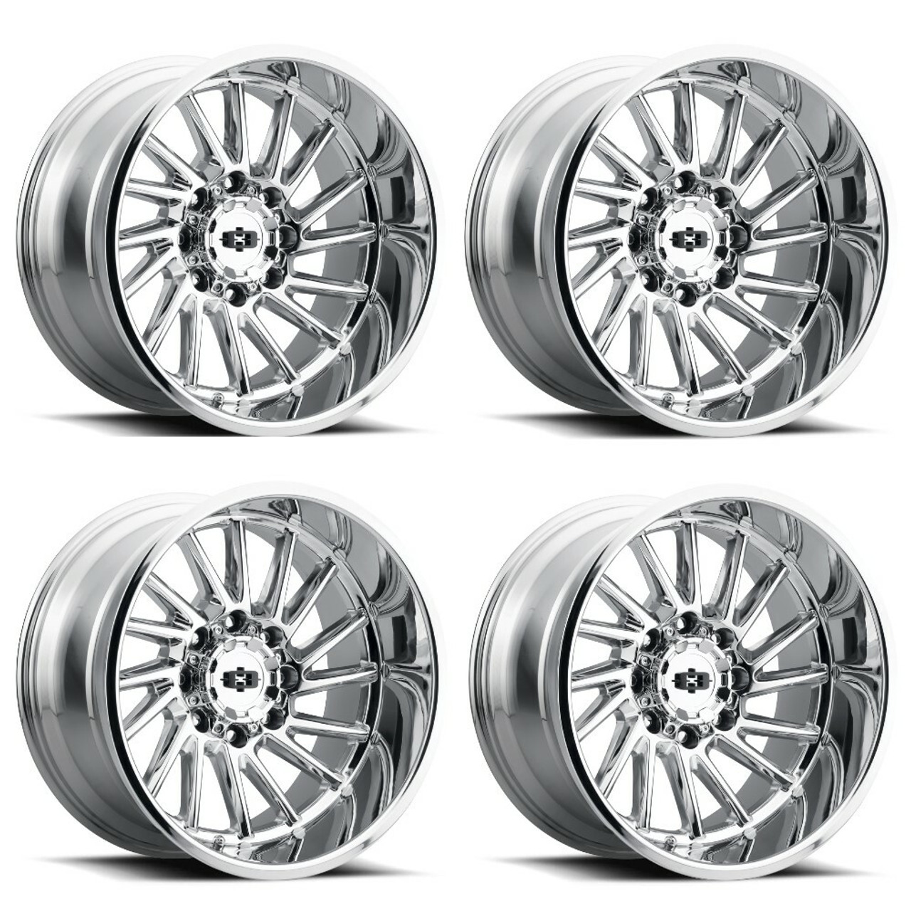 Set 4 20" Vision 306 Rapier Chrome 20x10 Wheels 5x5 -25mm Rims For Jeep