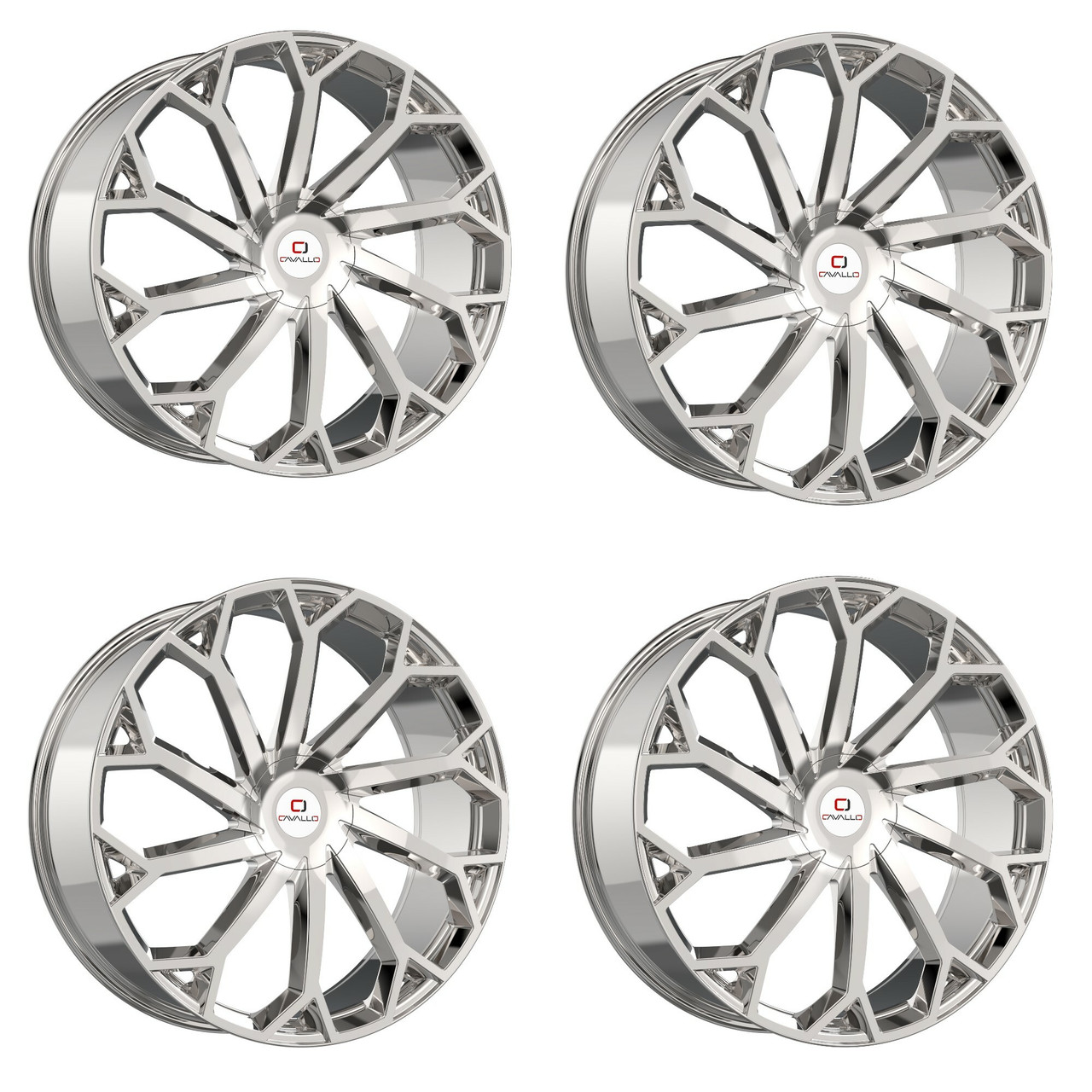 Set 4 18" Cavallo CLV-51 Nano Chrome 18x8 Wheels 5x100 5x4.5 35mm Rims