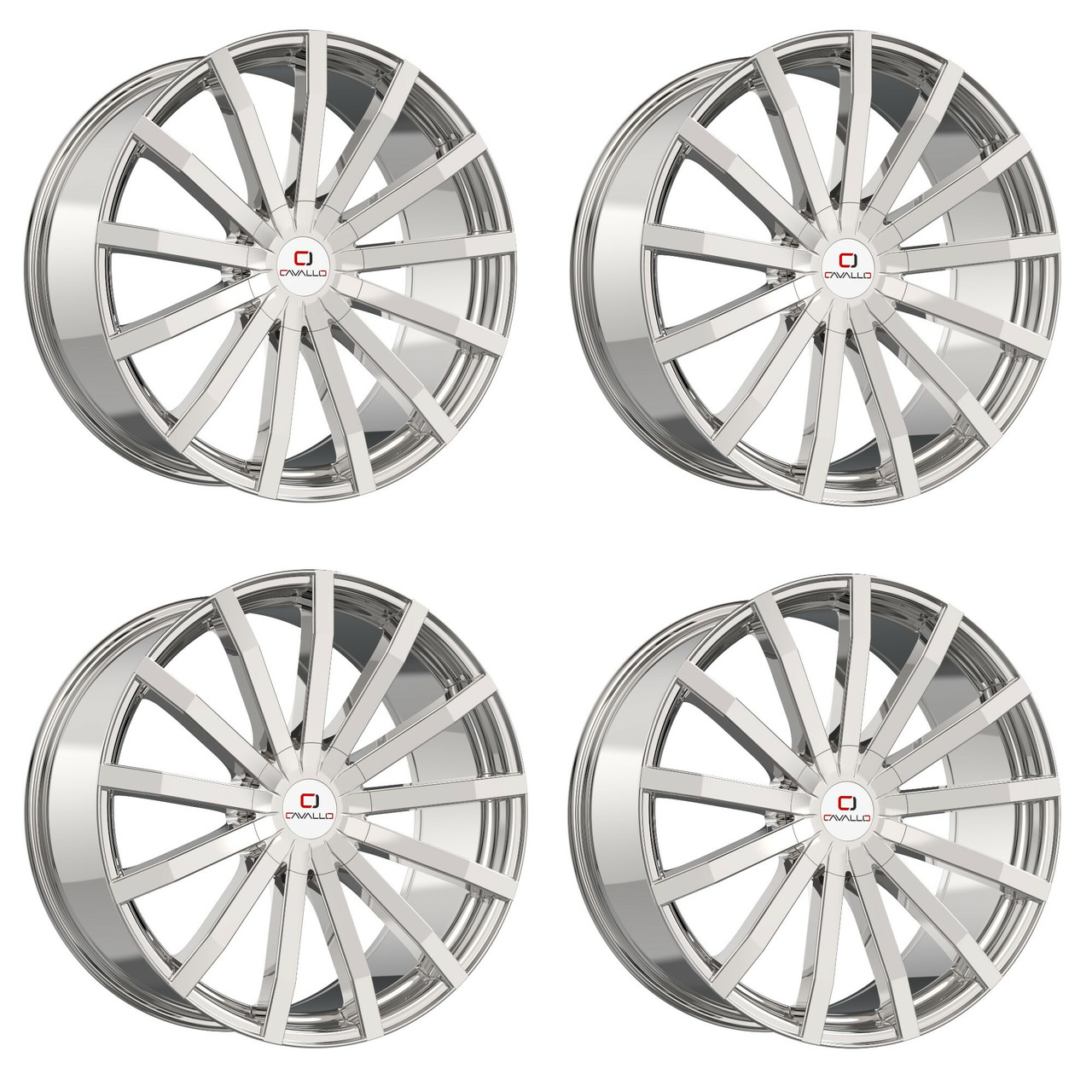 Set 4 18" Cavallo CLV-52 Nano Chrome 18x8 Wheels 5x110 5x4.5 35mm Luxury Rims