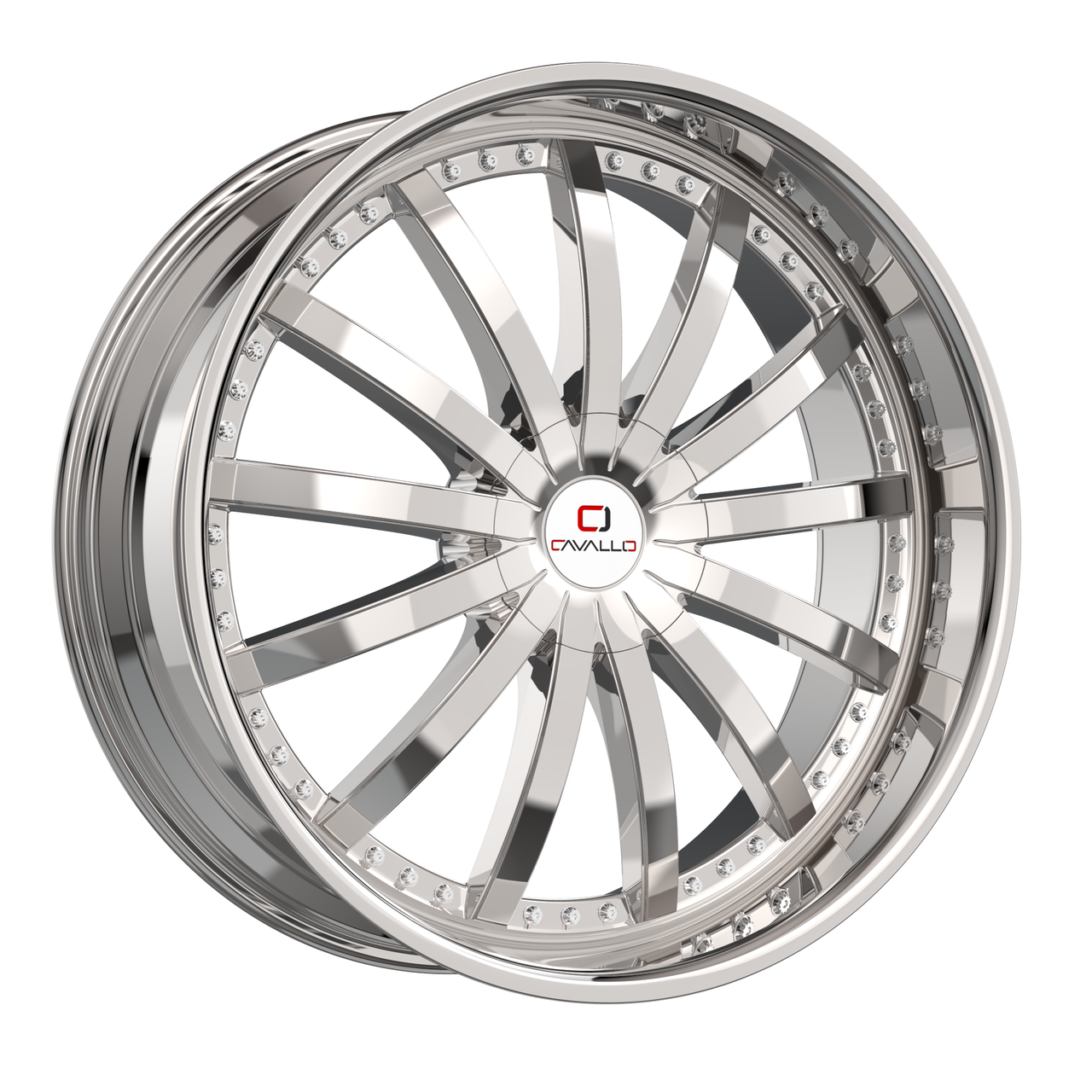 22" Cavallo CLV-53 Nano Chrome 22x8.5 Wheel 5x112 5x4.5 38mm Rim