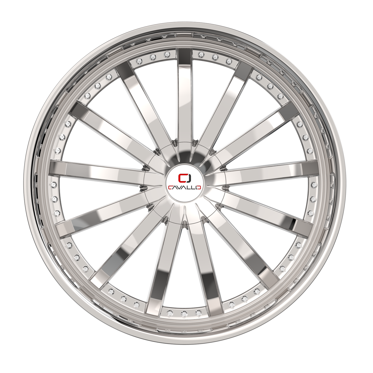 22" Cavallo CLV-53 Nano Chrome 22x8.5 Wheel 5x112 5x4.5 38mm Rim
