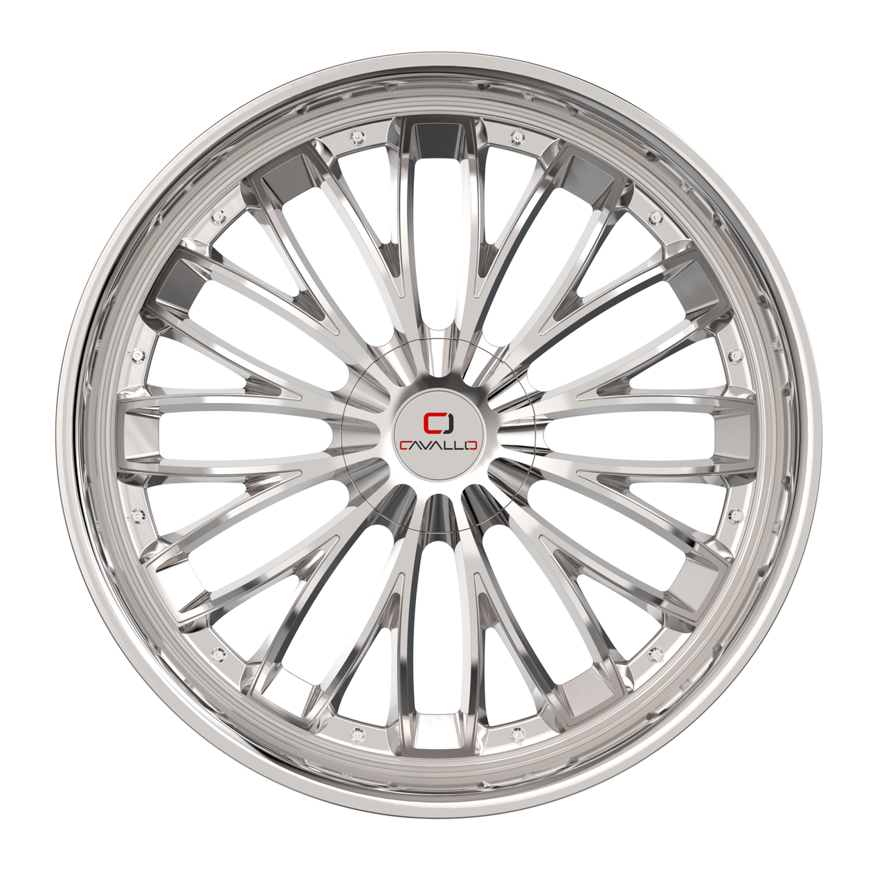 22" Cavallo CLV-42 Nano Chrome 22x8.5 Wheel 5x112 5x4.5 38mm Rim