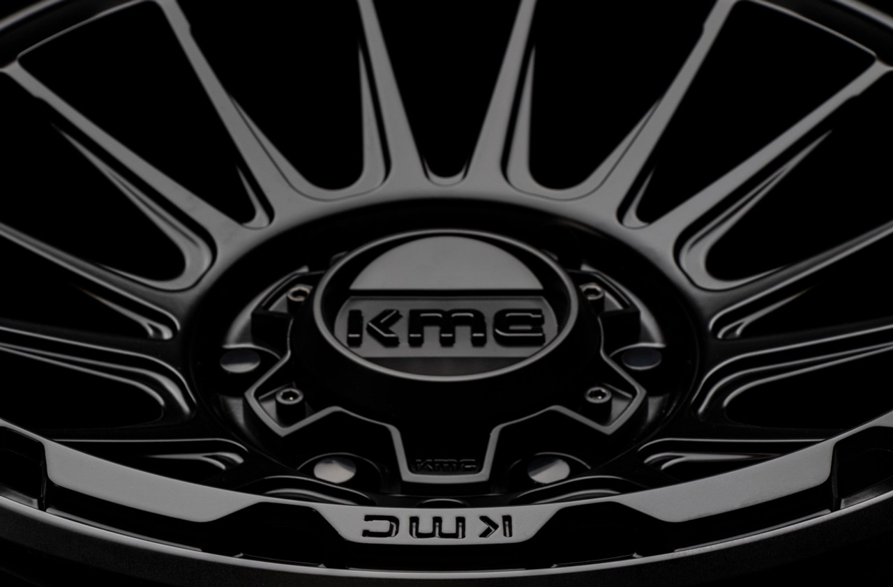 17" KMC KM542 Impact 17x8.5 8x180 Satin Black Wheel 0mm Rim For Chevy GMC