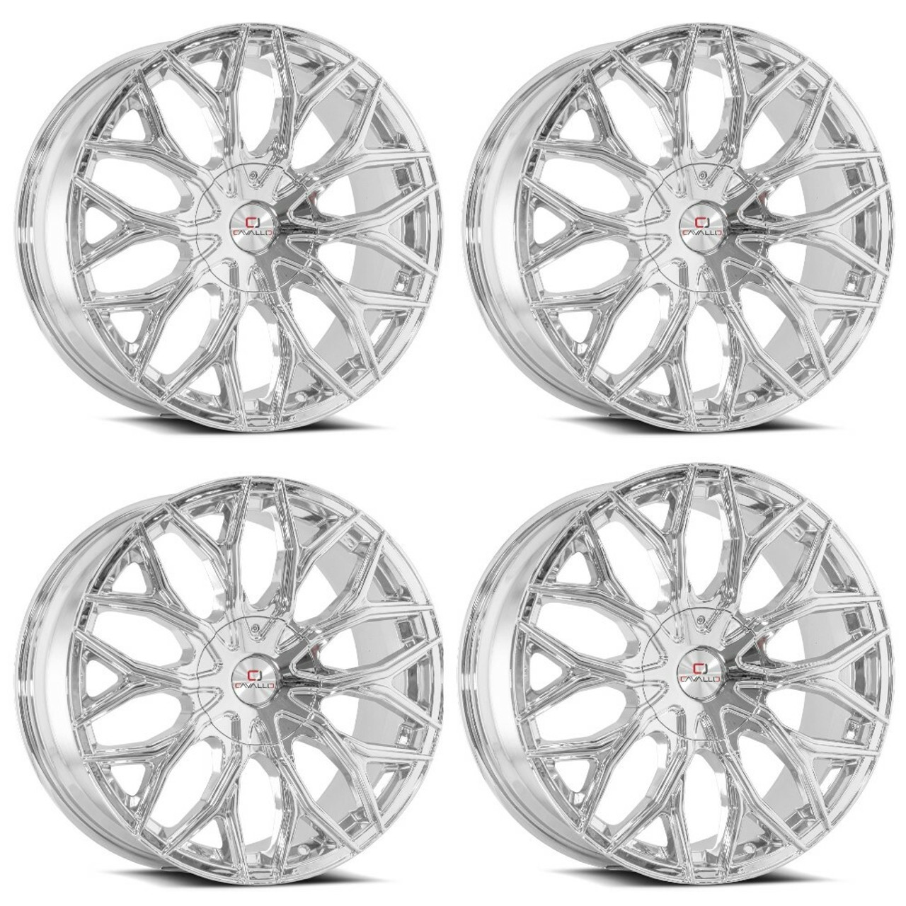 Set 4 18" Cavallo CLV-37 Nano Chrome 18x8 Wheels 5x112 5x4.5 35mm Rims
