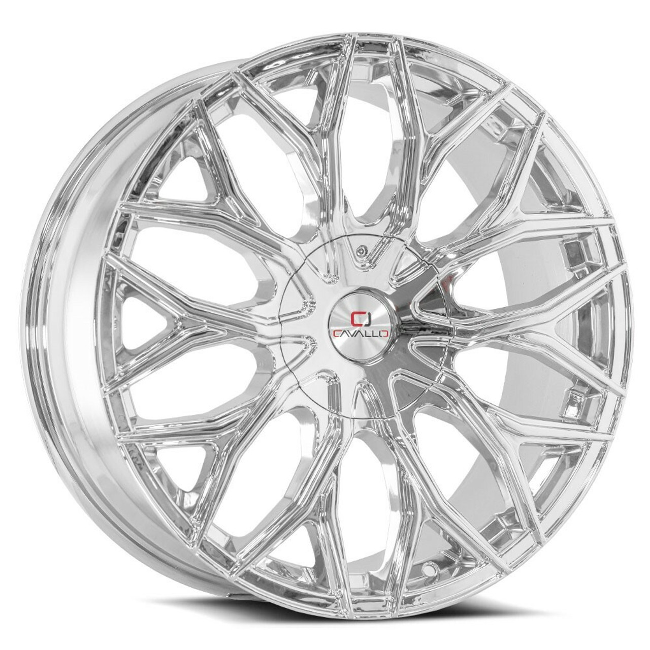 22" Cavallo CLV-37 Nano Chrome 22x8.5 Wheel 5x4.5 5x120 38mm Rim
