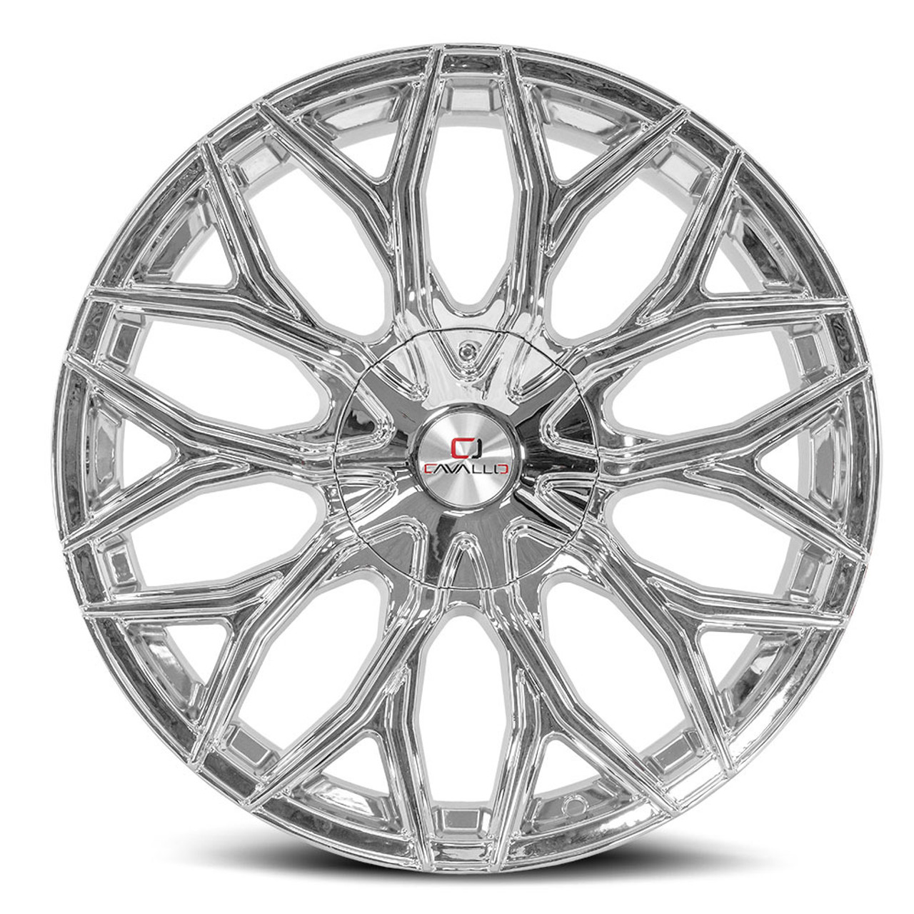 22" Cavallo CLV-37 Nano Chrome 22x8.5 Wheel 5x4.5 5x120 38mm Rim