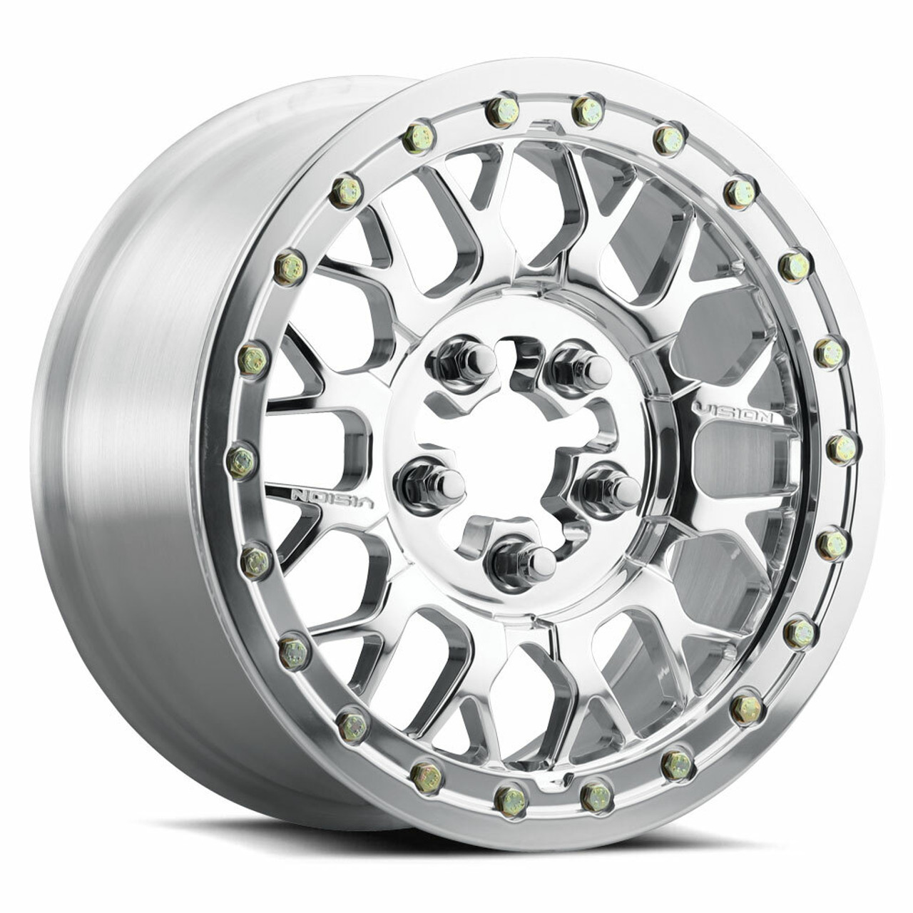 Set 4 15" Vision ATV 346 Storm Polished Beadlock Forged 15x10 Wheels 4x136 0mm