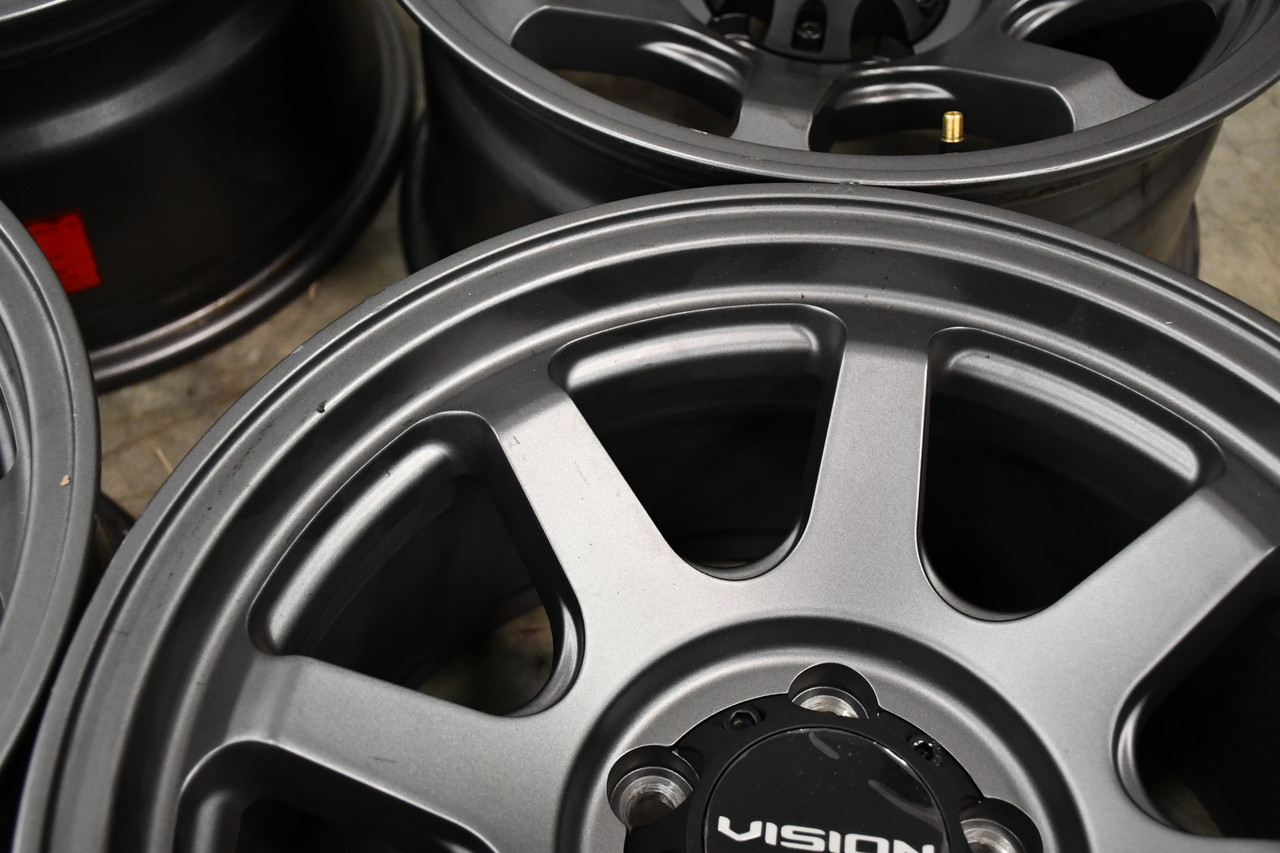 20" Vision Off Road 351 Flow Satin Grey 20x9 Wheel 8x6.5 12mm Rim For Chevy GMC