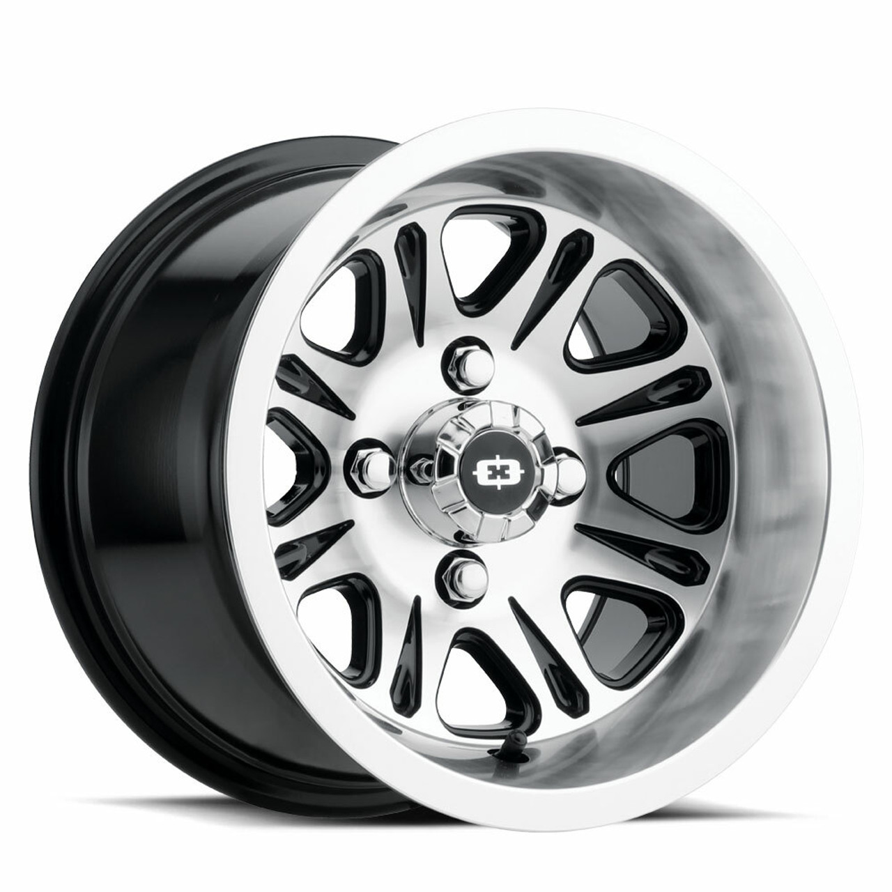 12" Vision ATV 547 Spirit Gloss Black Mirror Machined 12x8 Wheel 4x156 -10.2mm