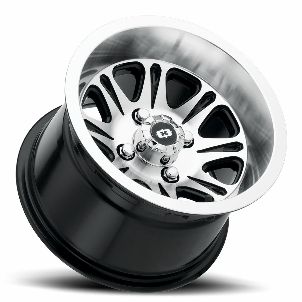 12" Vision ATV 547 Spirit Gloss Black Mirror Machined 12x8 Wheel 4x156 -10.2mm