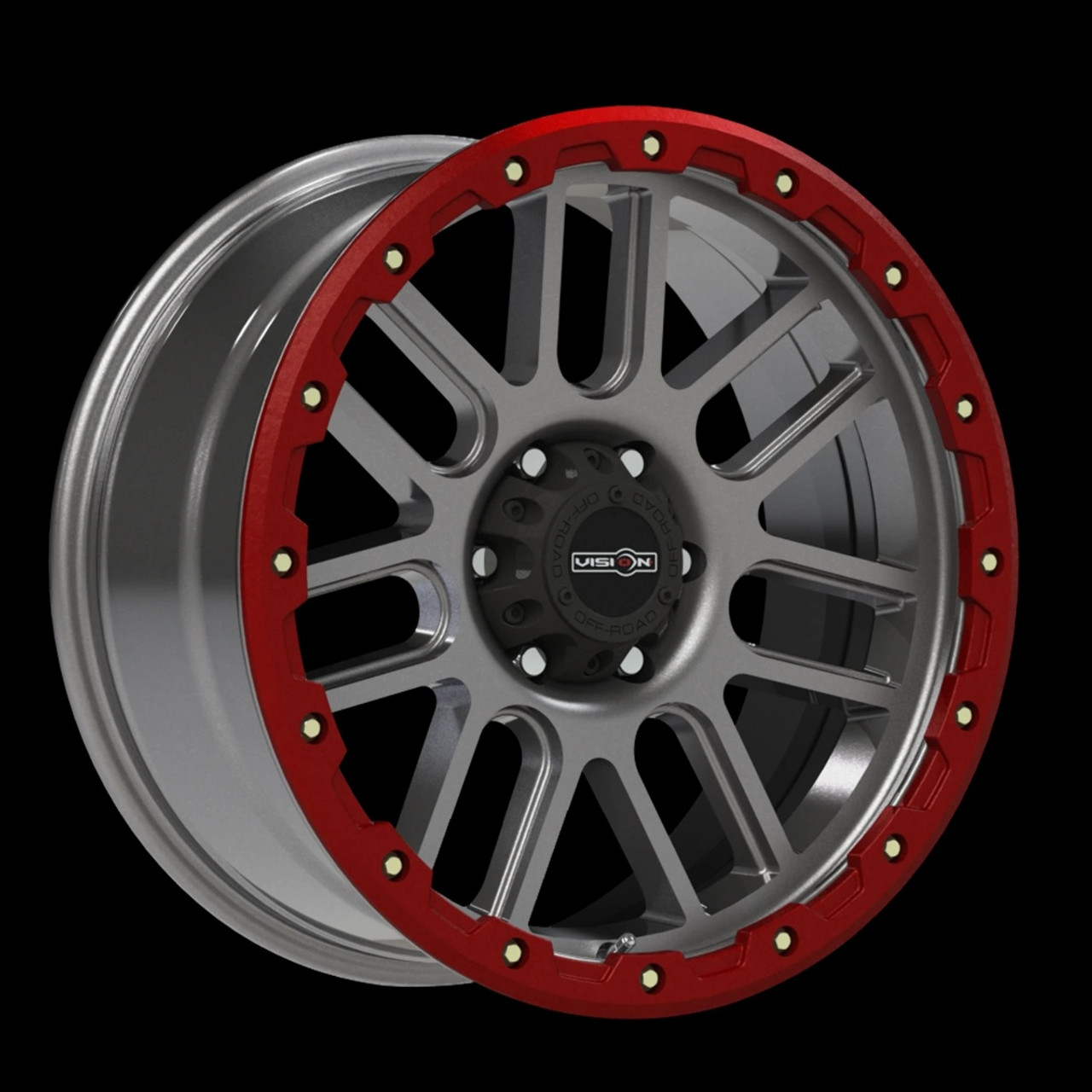 20" Vision 111 Nemesis Anthracite Red Simulated Bedlock 20x9 6x135 18mm Wheel