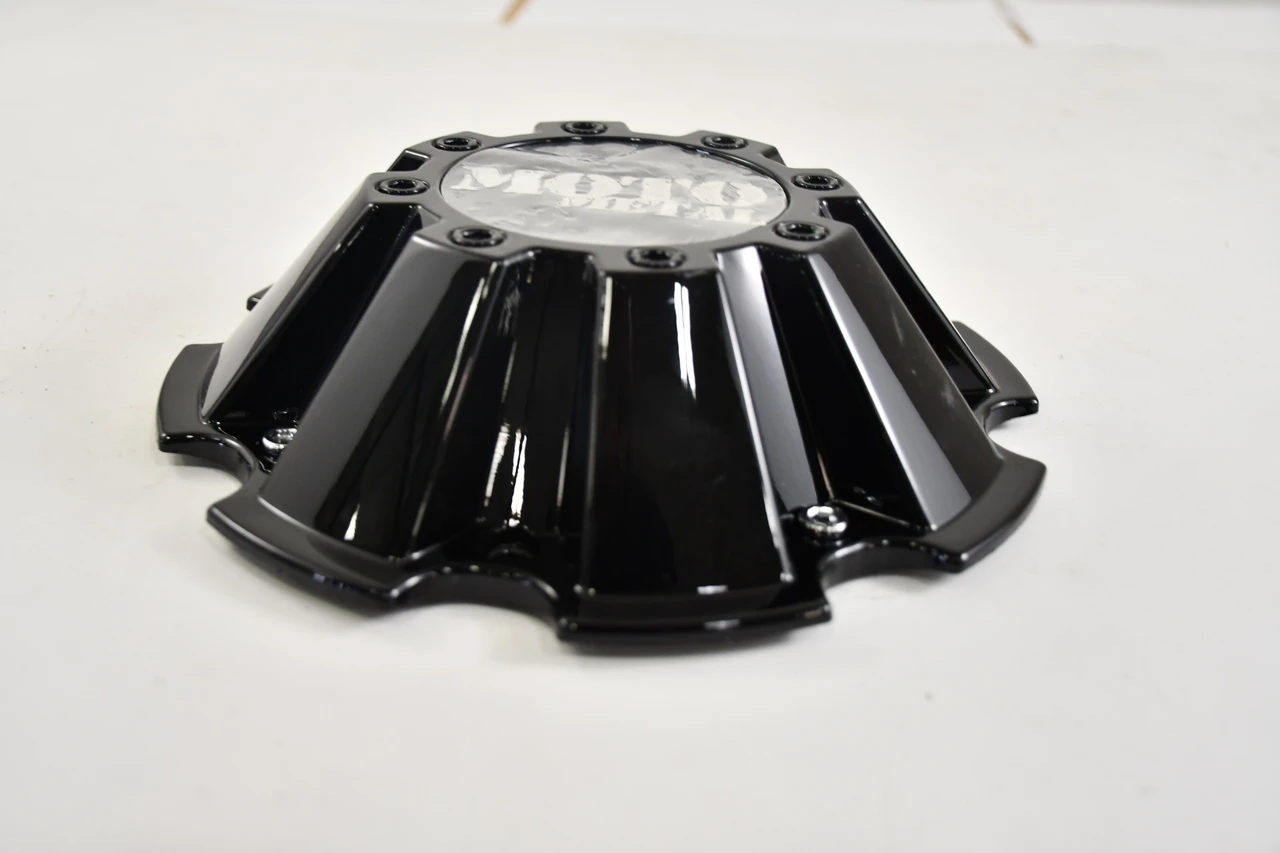 Moto Metal M793BK01 gloss black MO962 wheel center cap front view