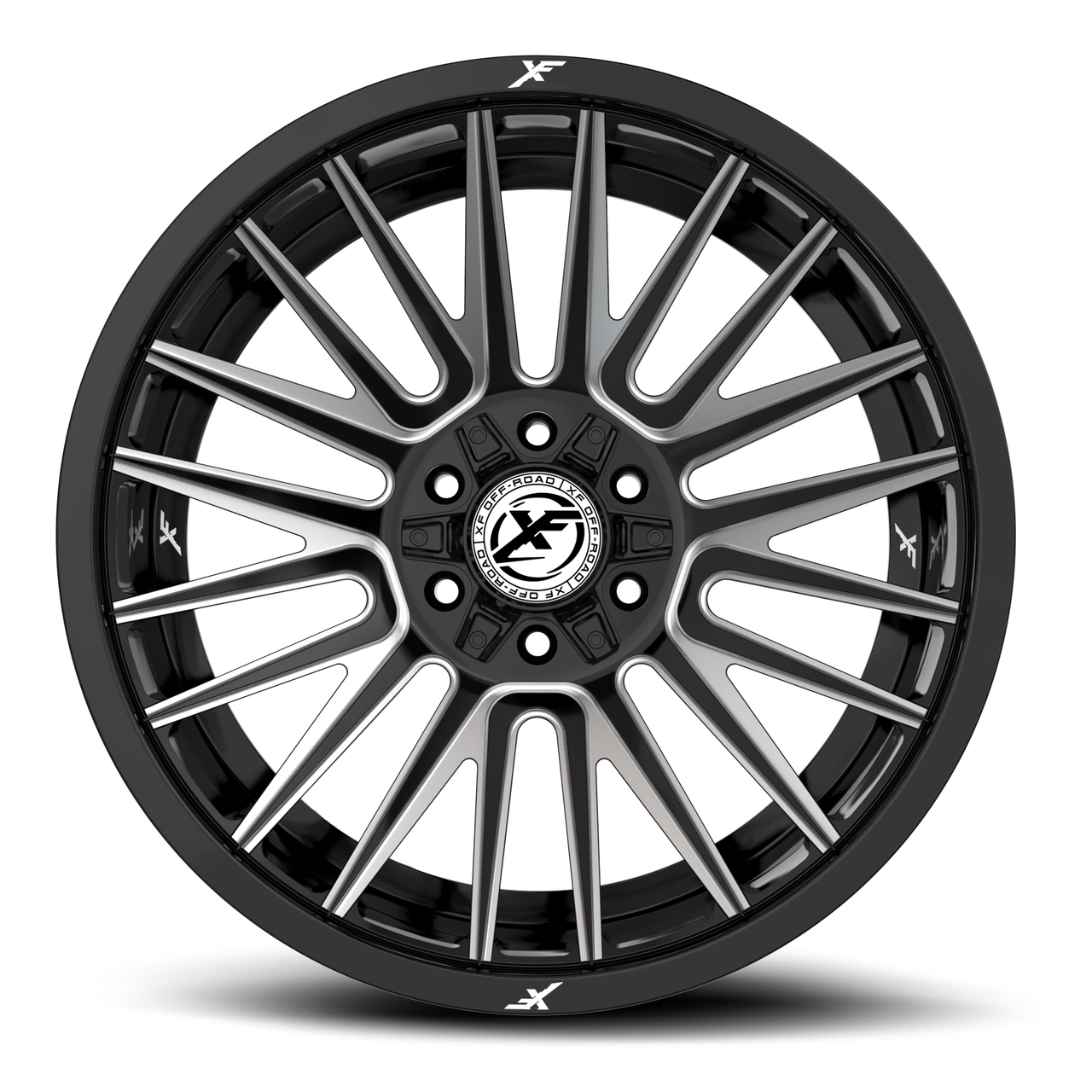 Set 4 18" XF Off-Road XF-234 Gloss Black & Milled 18x9 Wheels 6x135 6x5.5 12mm