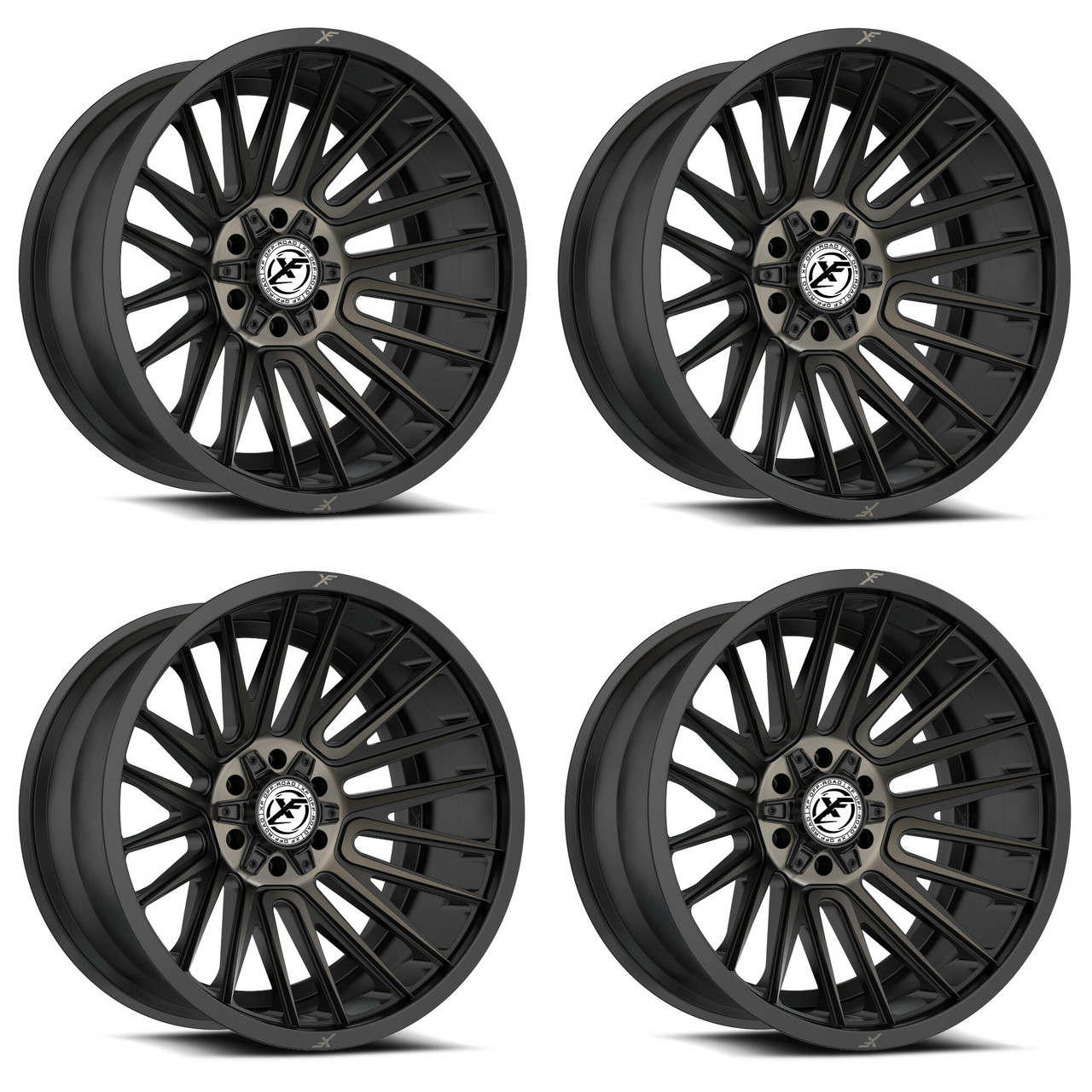 Set 4 20" XF Off-Road XF-234 Black & Bronze Machined DDT 20x10 8x6.5 8x170 -24mm