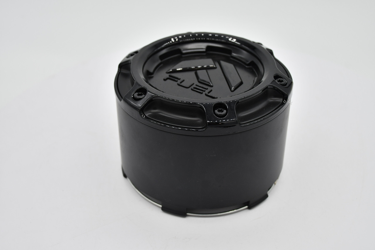 Fuel 8x170 Matte Black Gloss Black Logo Snap In Wheel Center Cap 1005-49TGBLD
