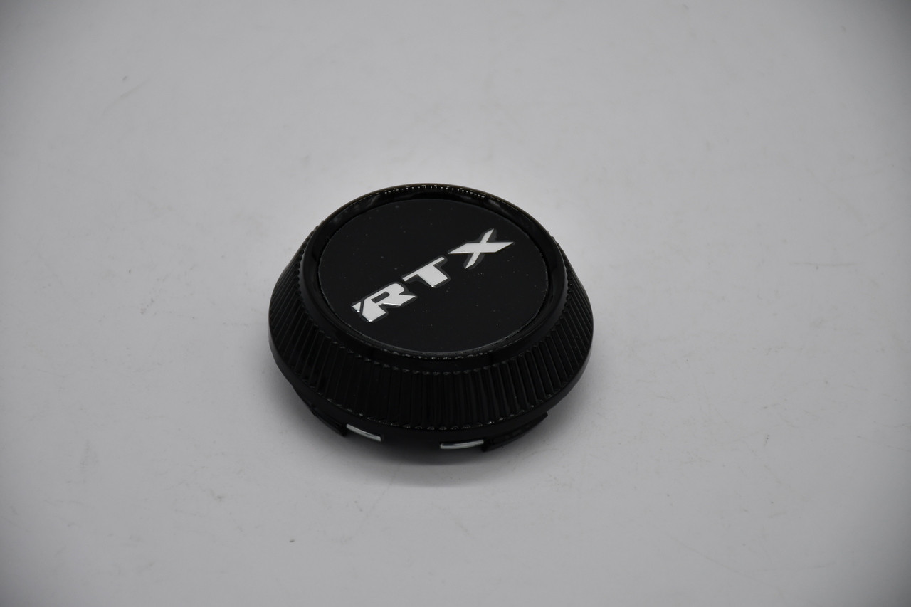 RTX Satin Black Gloss Logo Wheel Center Cap Hub Cap 5314K64 2.6"