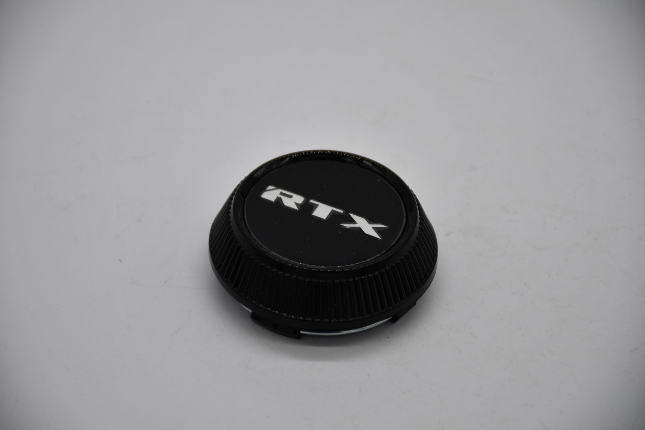 RTX Satin Black Gloss Logo Wheel Center Cap Hub Cap 5314K64 2.6"