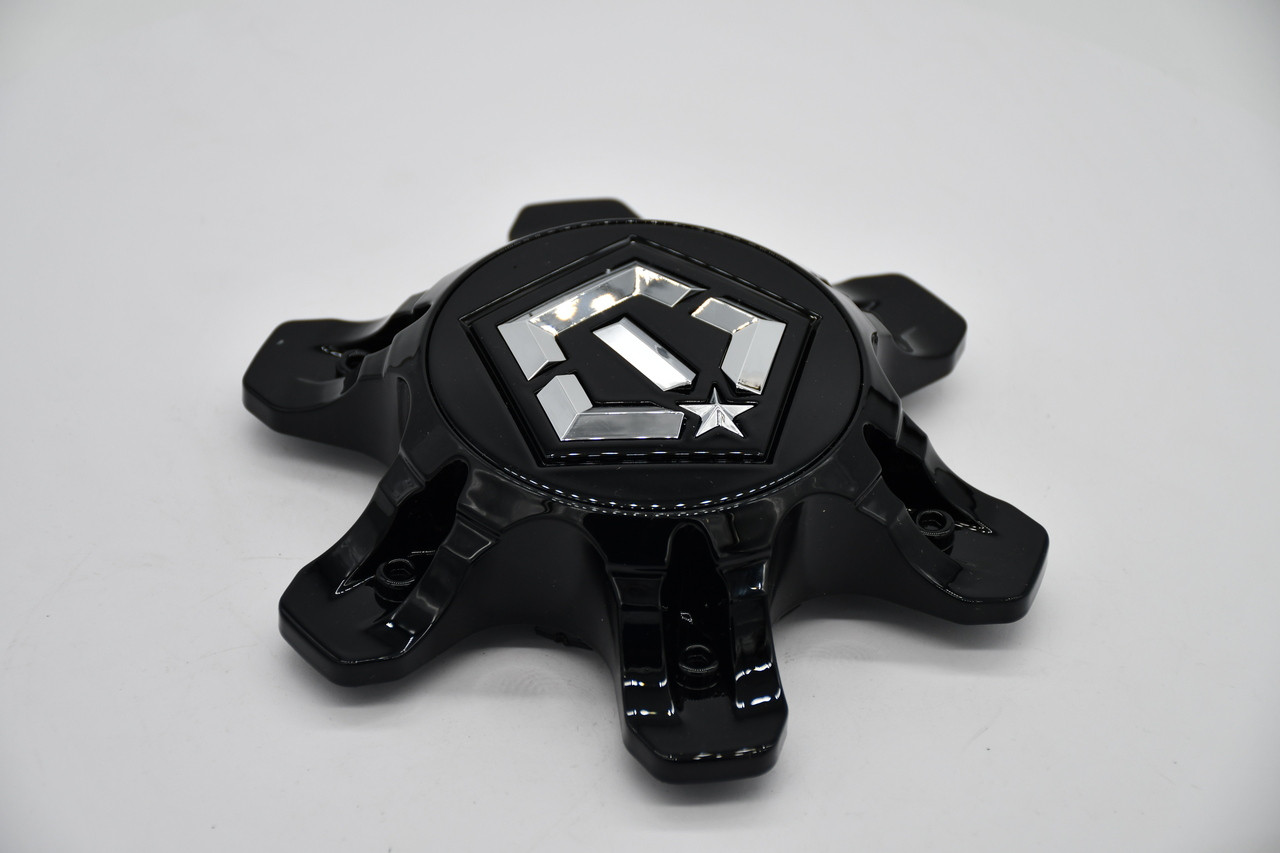 TIS 553BM 6 Lug Gloss Black Chrome Logo Wheel Center Cap