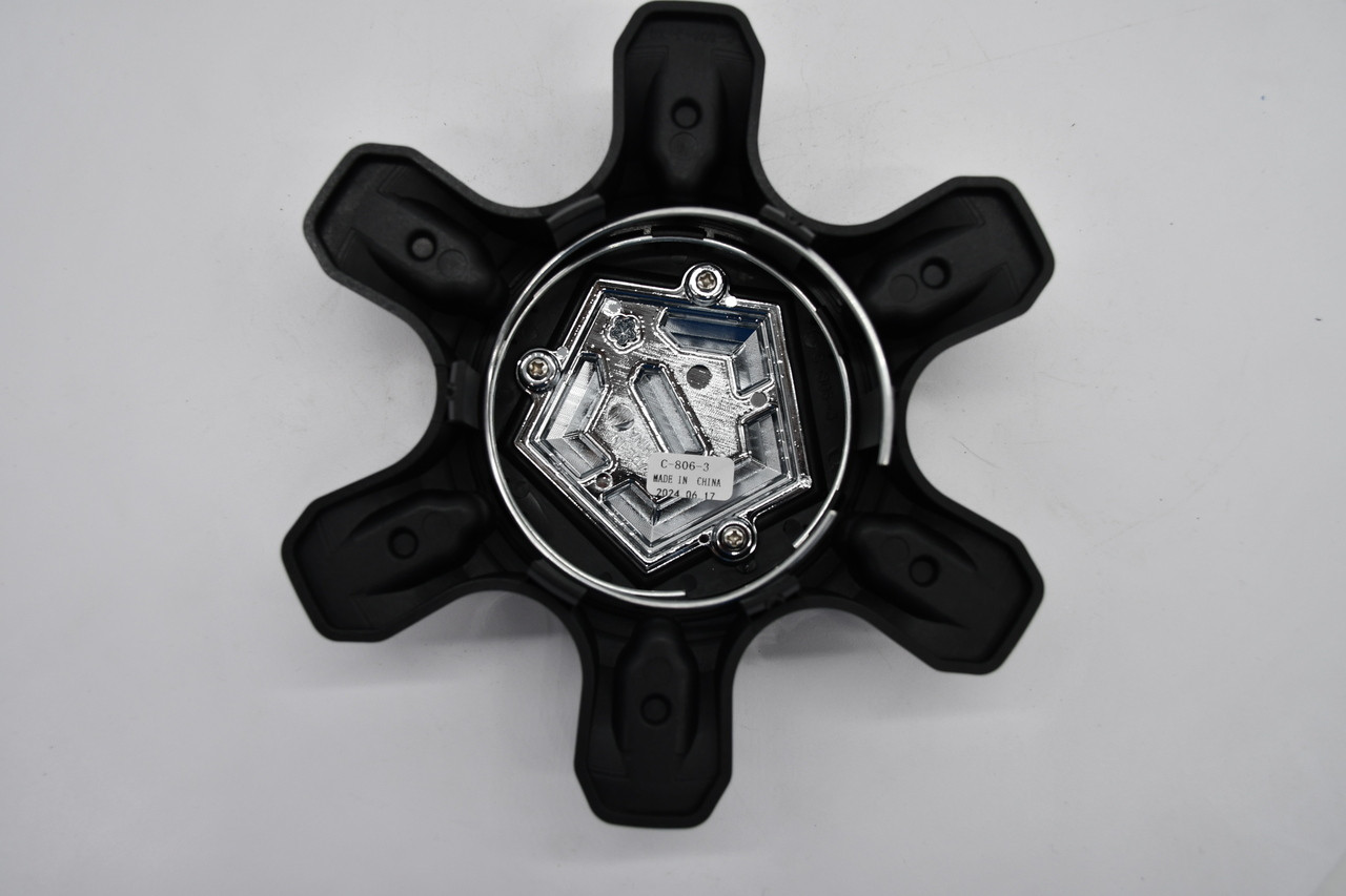 TIS Gloss Black Gloss Logo Wheel Center Cap Hub Cap C-806-3 7"