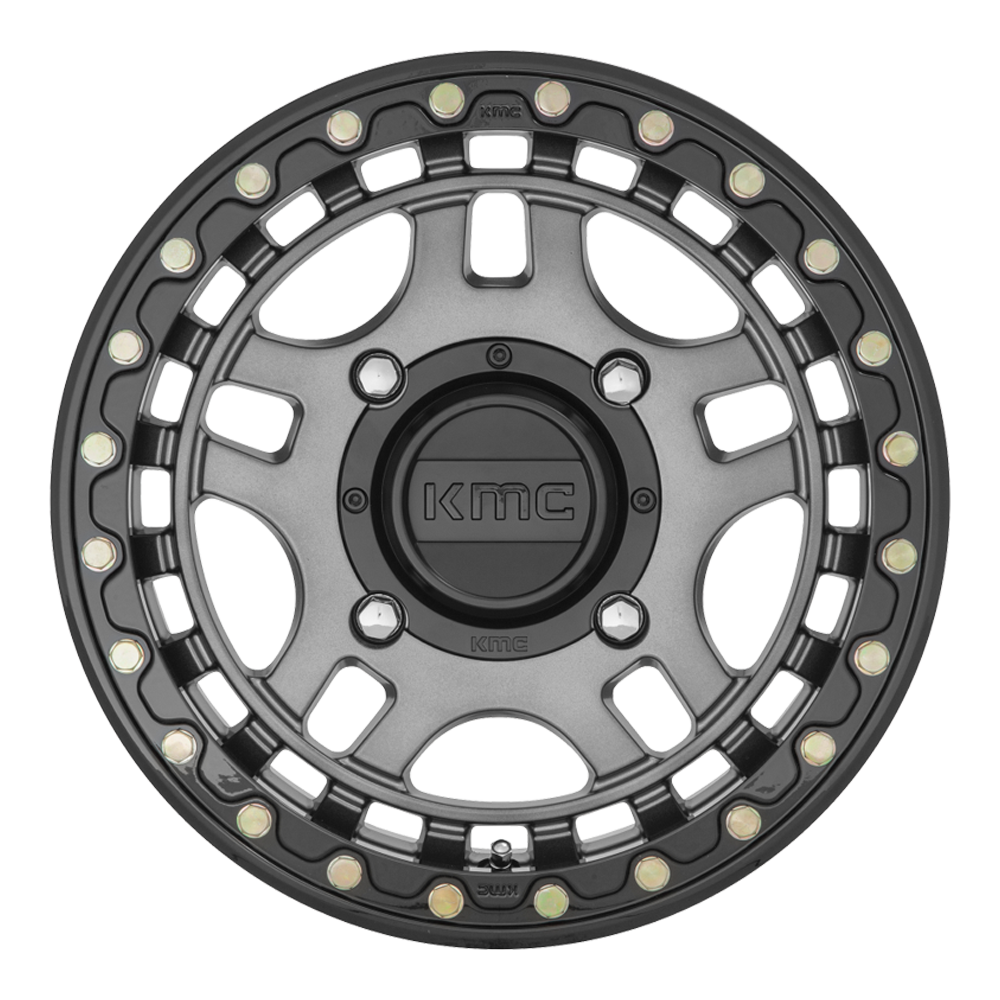 KMC Powersports Ks240 Recon Beadlock 14x7 4x137 Gun Metal Black Wheel 14" 38mm