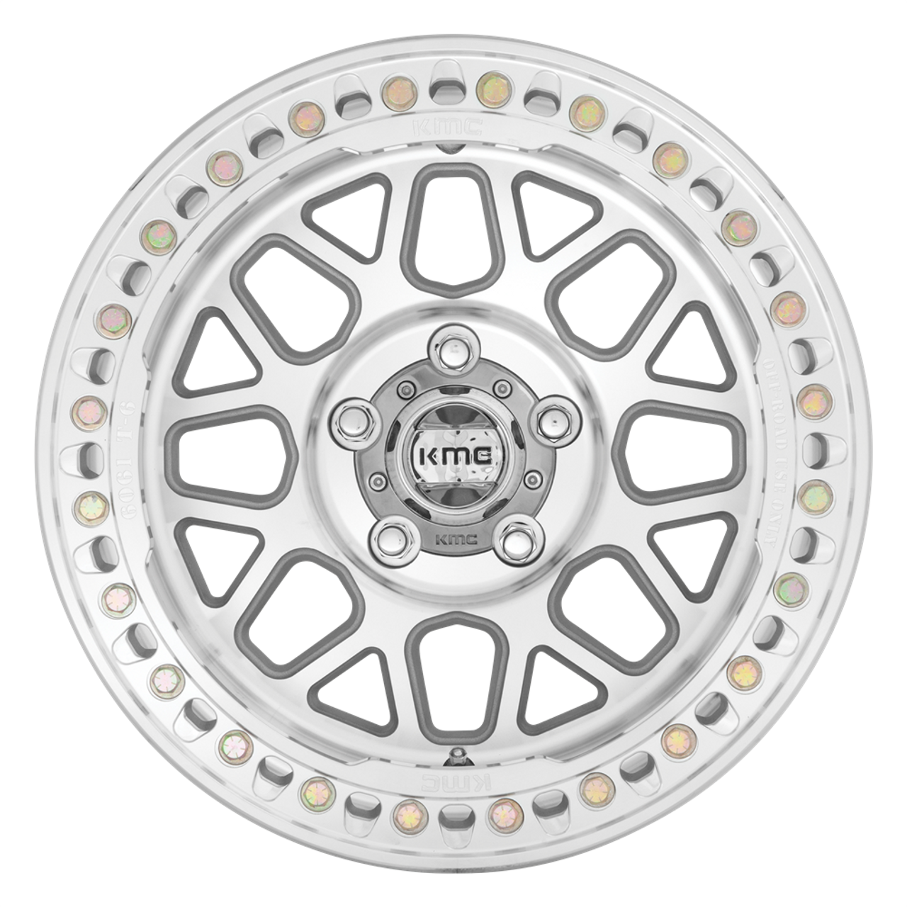 KMC KM235 Grenade Crawl Beadlock 17x9 5x5.0 Machined Wheel 17" -38mm Rim