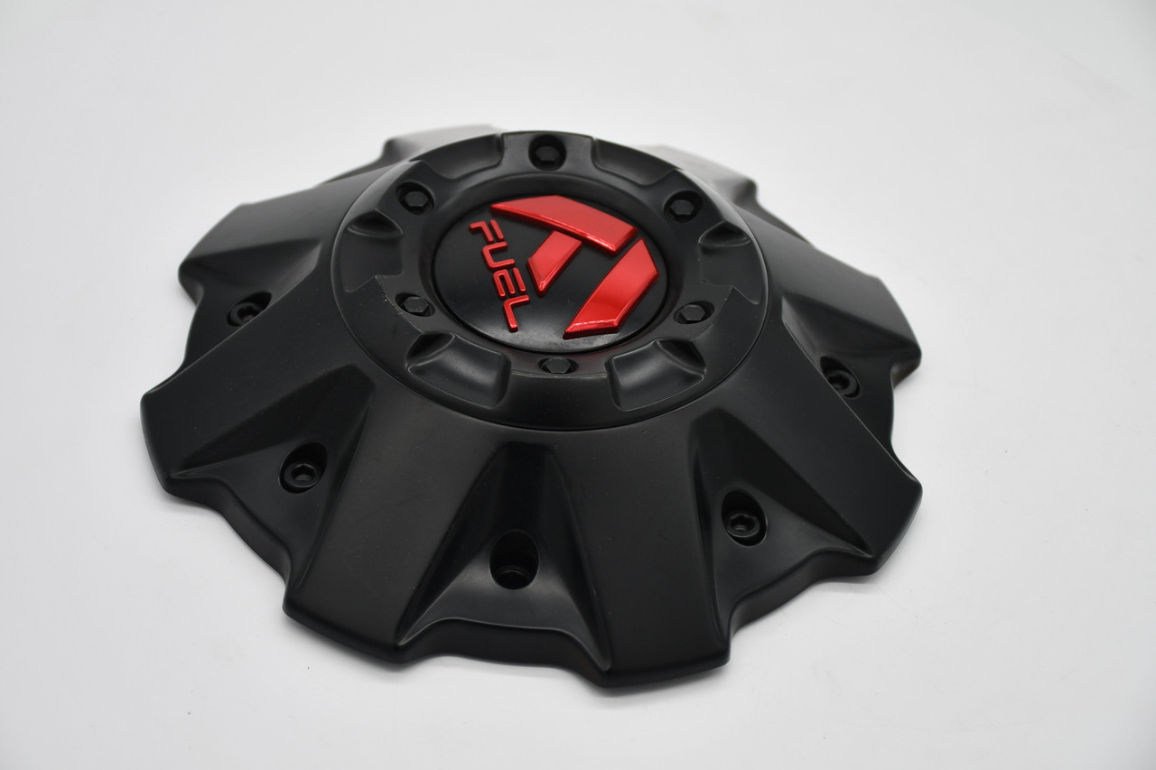 Fuel Satin Black Red Logo Wheel Center Cap Hub Cap 1001-63MBMQ 8"