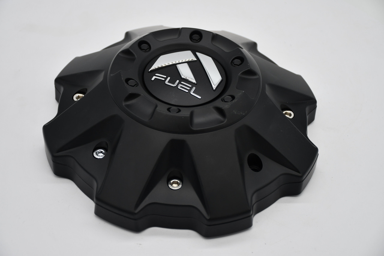 Fuel Satin Black Gloss Logo Wheel Center Cap Hub Cap 1001-63BKIT5 8"