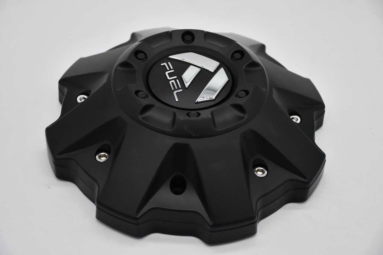 Fuel Satin Black Gloss Logo Wheel Center Cap Hub Cap 1001-63BKIT5 8"