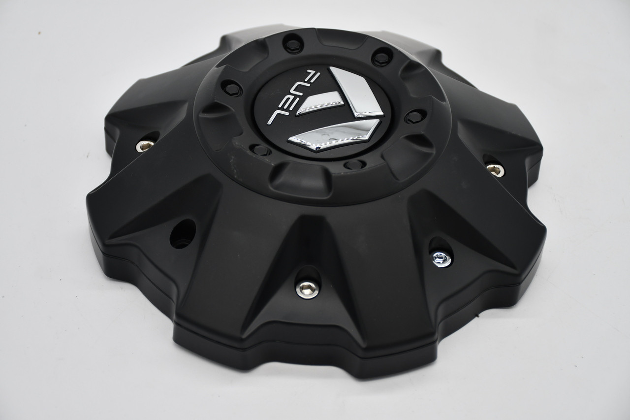 Fuel Satin Black Gloss Logo Wheel Center Cap Hub Cap 1001-63BKIT5 8"