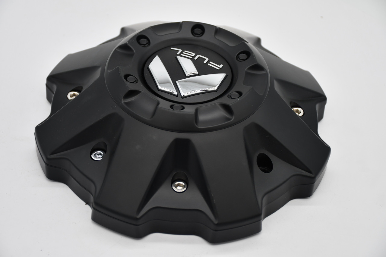 Fuel Satin Black Gloss Logo Wheel Center Cap Hub Cap 1001-63BKIT5 8"
