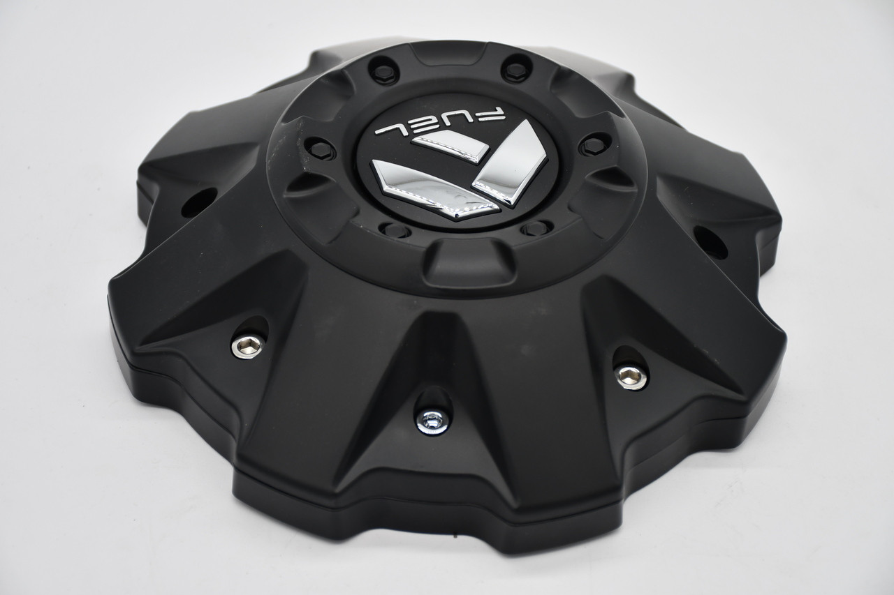 Fuel Satin Black Gloss Logo Wheel Center Cap Hub Cap 1001-63BKIT5 8"