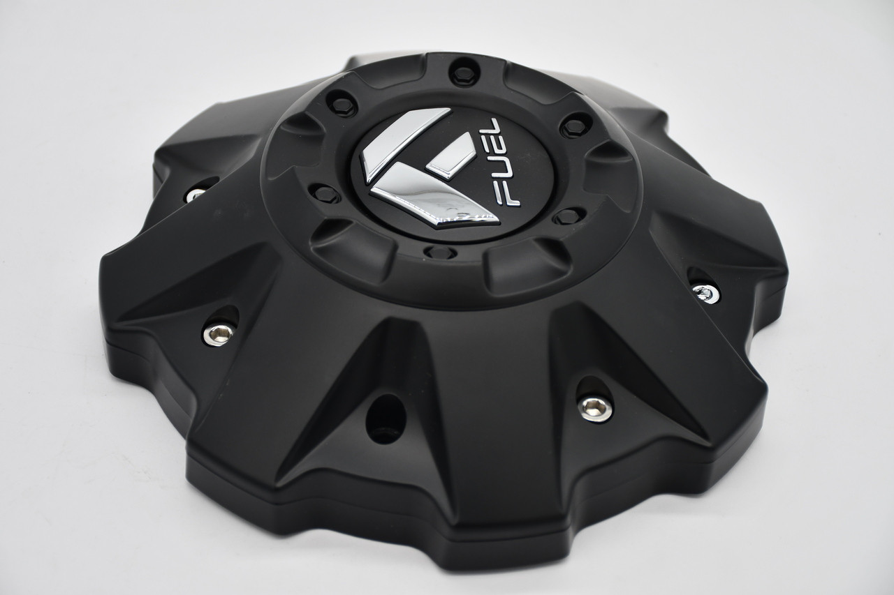 Fuel Satin Black Gloss Logo Wheel Center Cap Hub Cap 1001-63BKIT5 8"