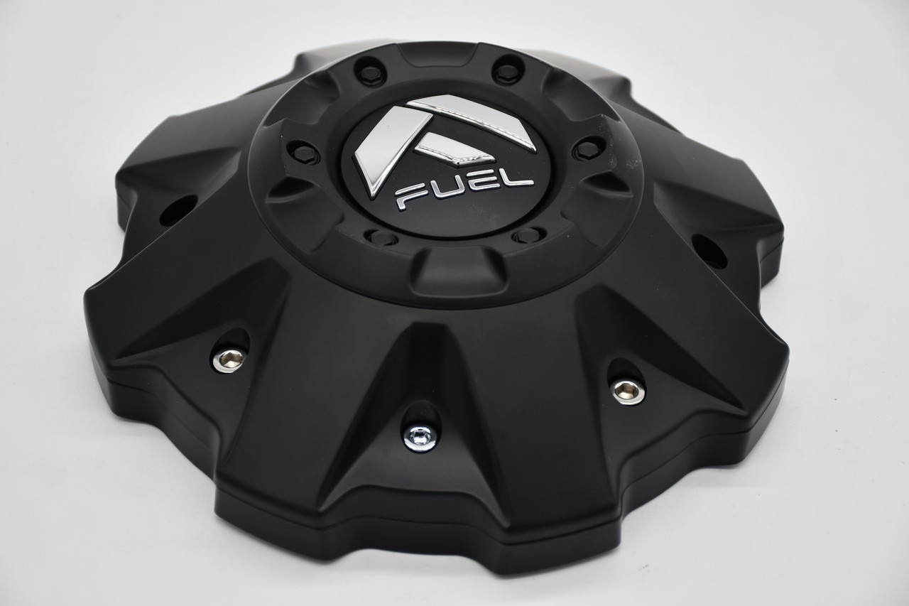 Fuel Satin Black Gloss Logo Wheel Center Cap Hub Cap 1001-63BKIT5 8"